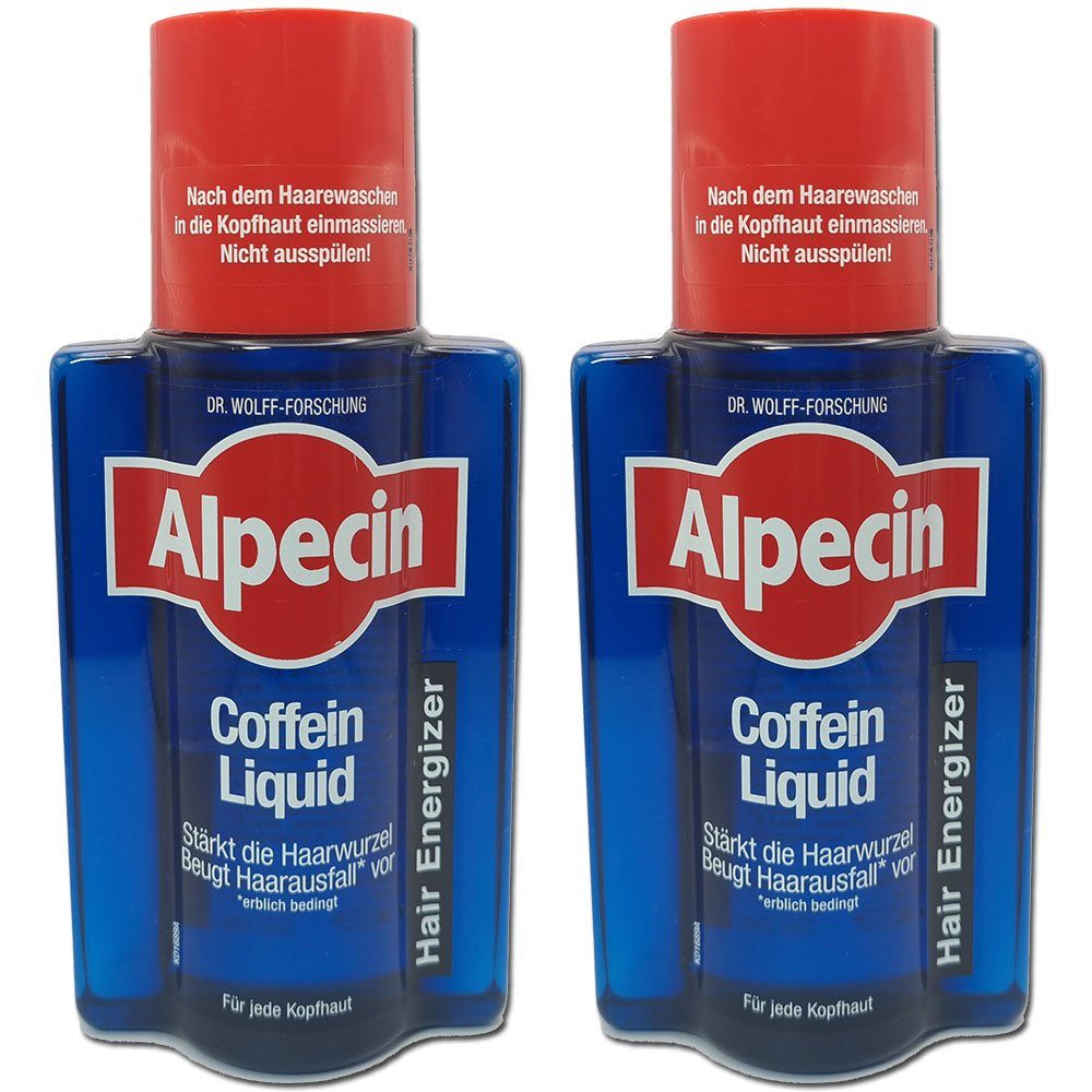 Alpecin Haarpflege-Set Haarwasser Coffein Liquid, 2 x 200ml, 2-tlg., Vermeidung von Haarverlust Unterstützung des Haarwachstums