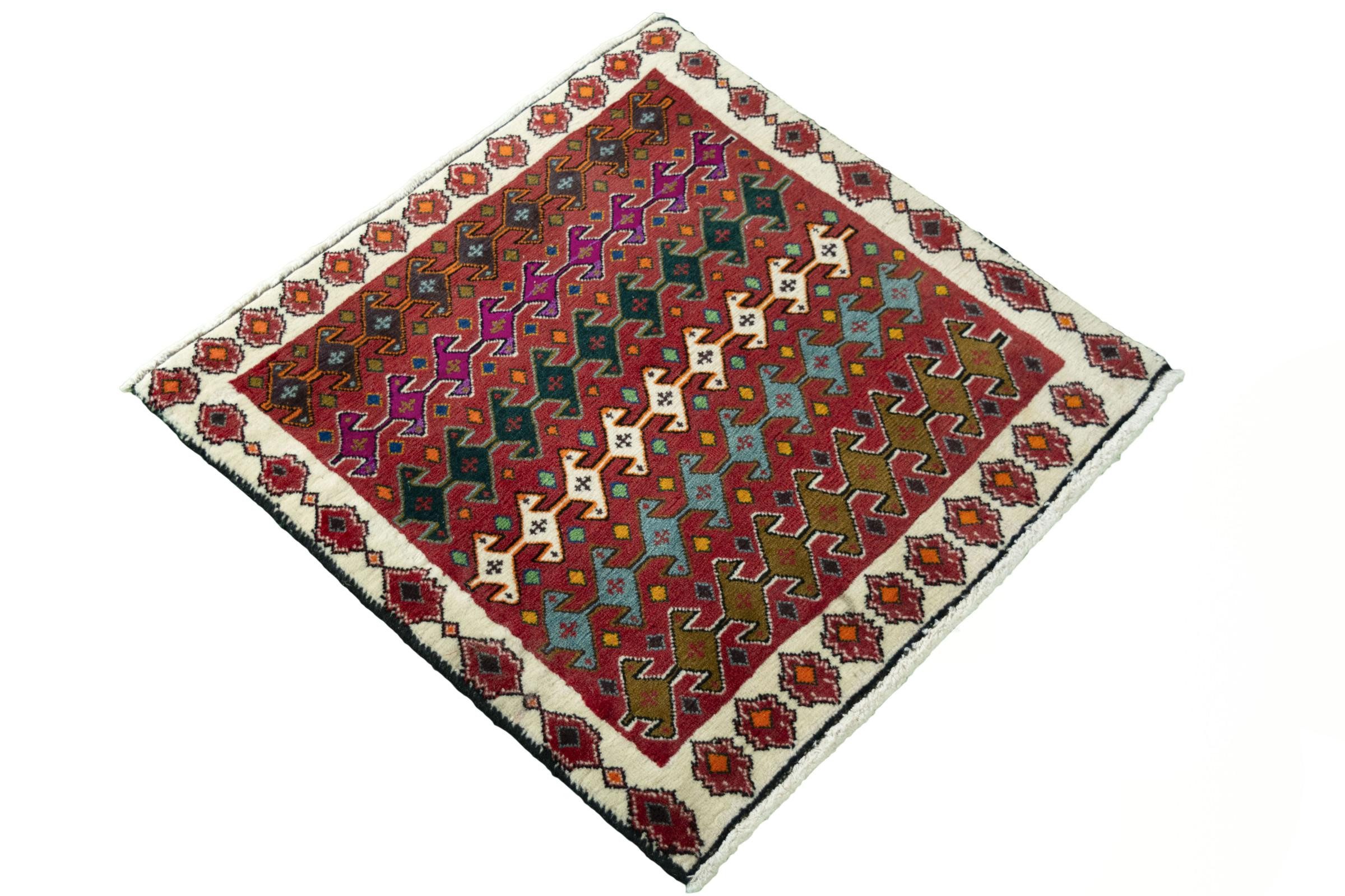 Nain Trading Orientteppich Shiraz 65x64 Handgeknüpfter Orientteppich / Perserteppich Quadratisch, quadratisch, Höhe: 10 mm