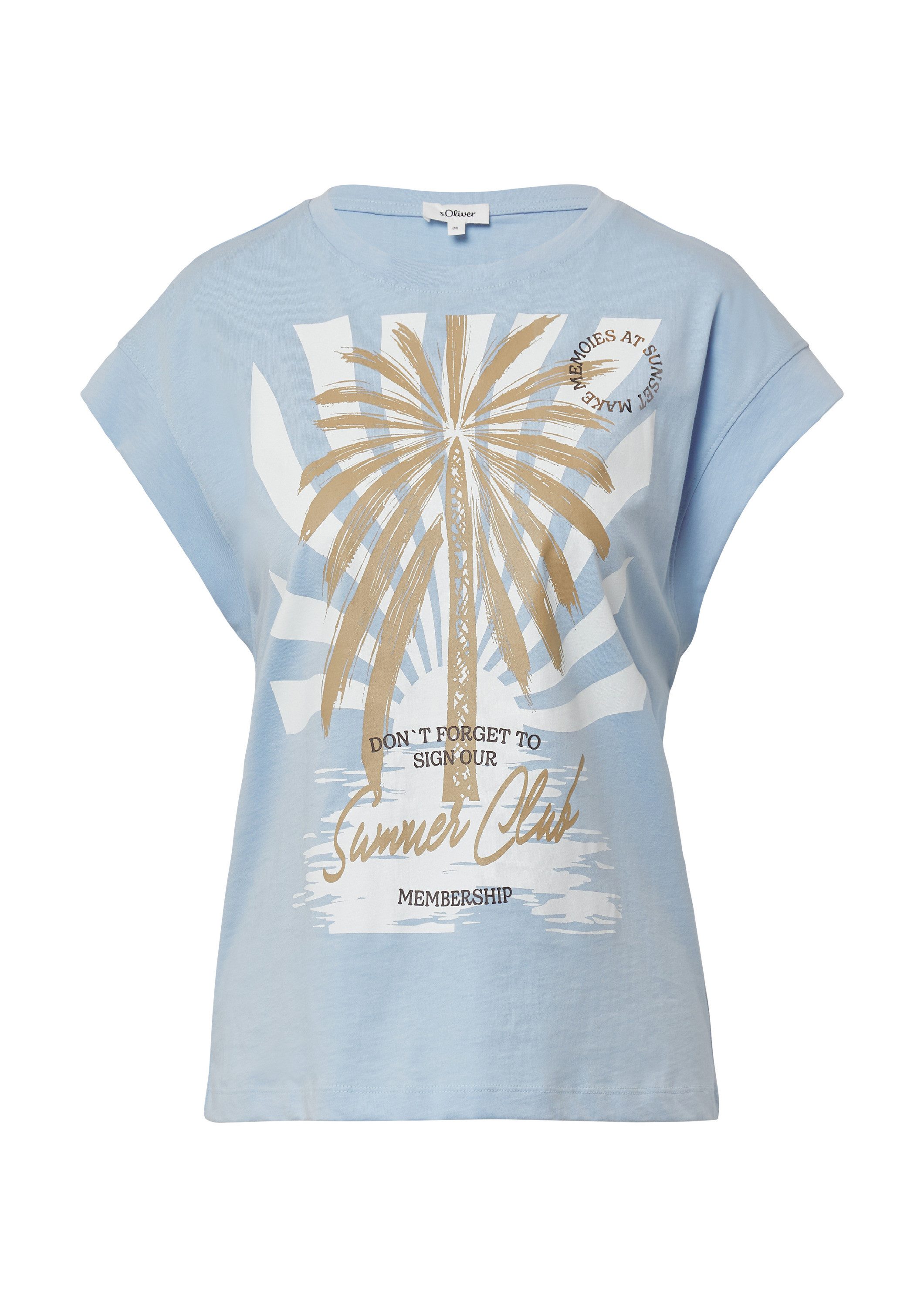 s.Oliver Kurzarmshirt T-Shirt T-Shirt im Relaxed Fit mit Folienprint günstig online kaufen