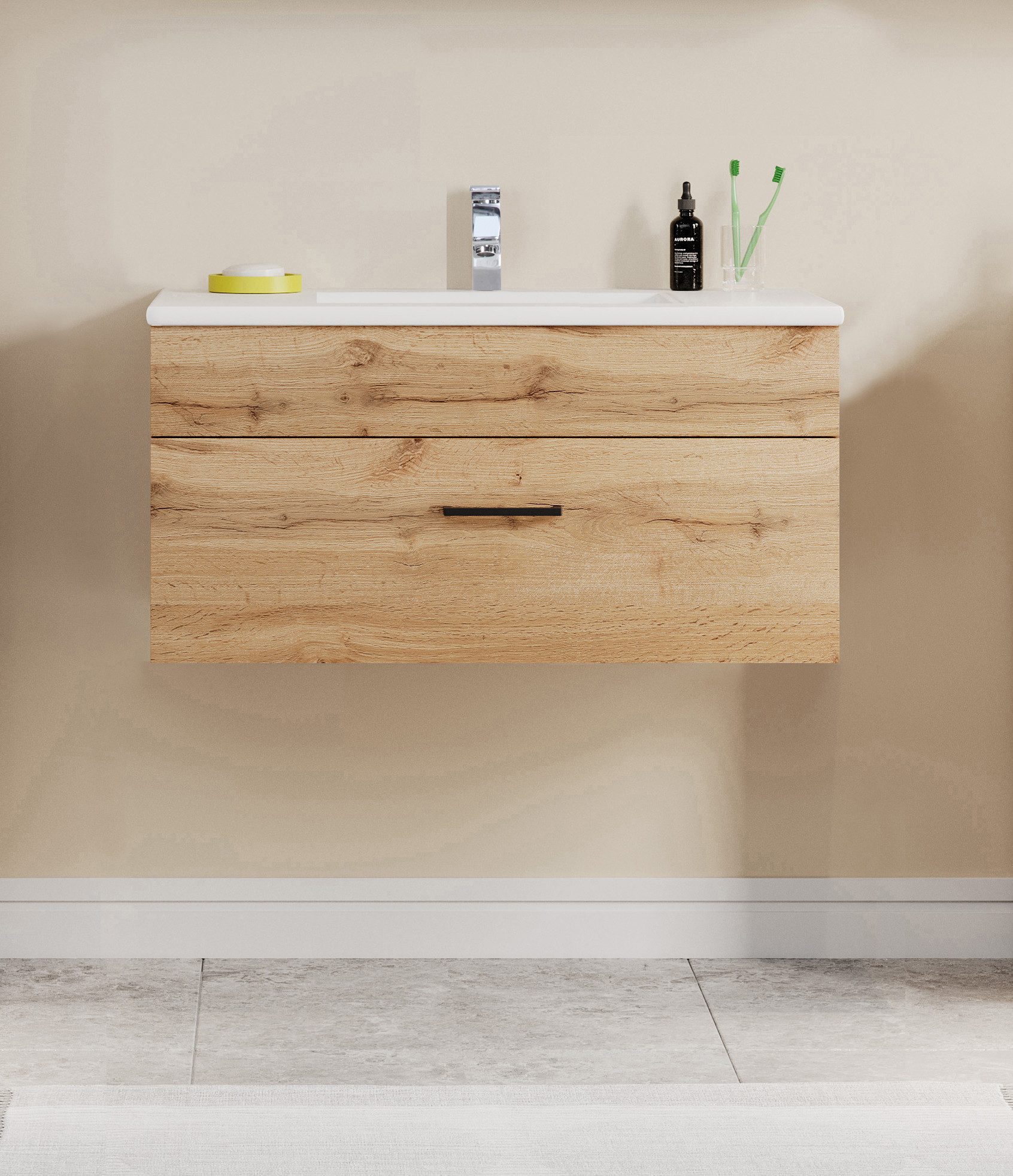 welltime Waschtisch Trento Light mit Keramik-Auflagebecken, 1 feste Blende günstig online kaufen