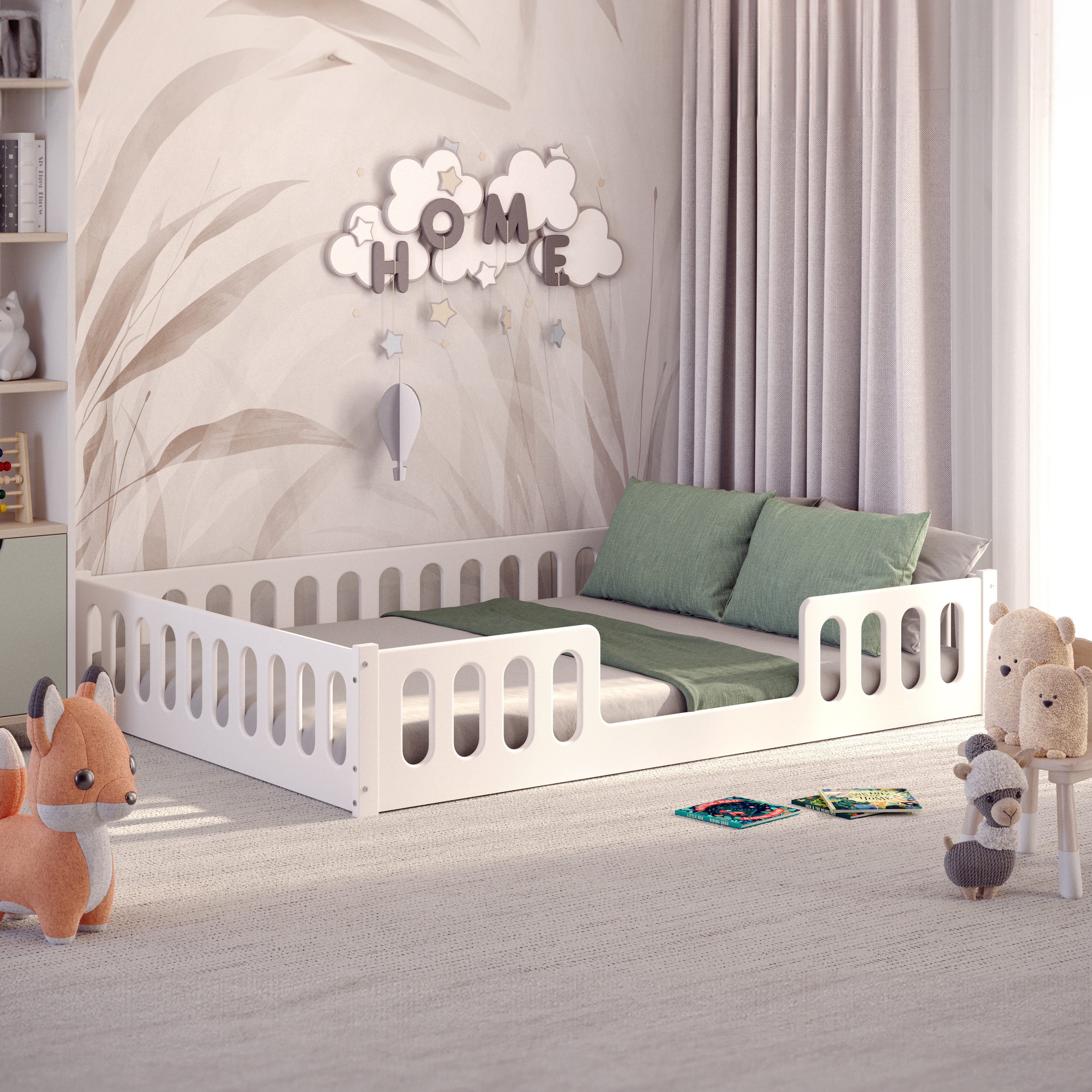 CADANI Kinderbett Monte weiss (abnehmbarer Rausfallschutz), günstig online kaufen