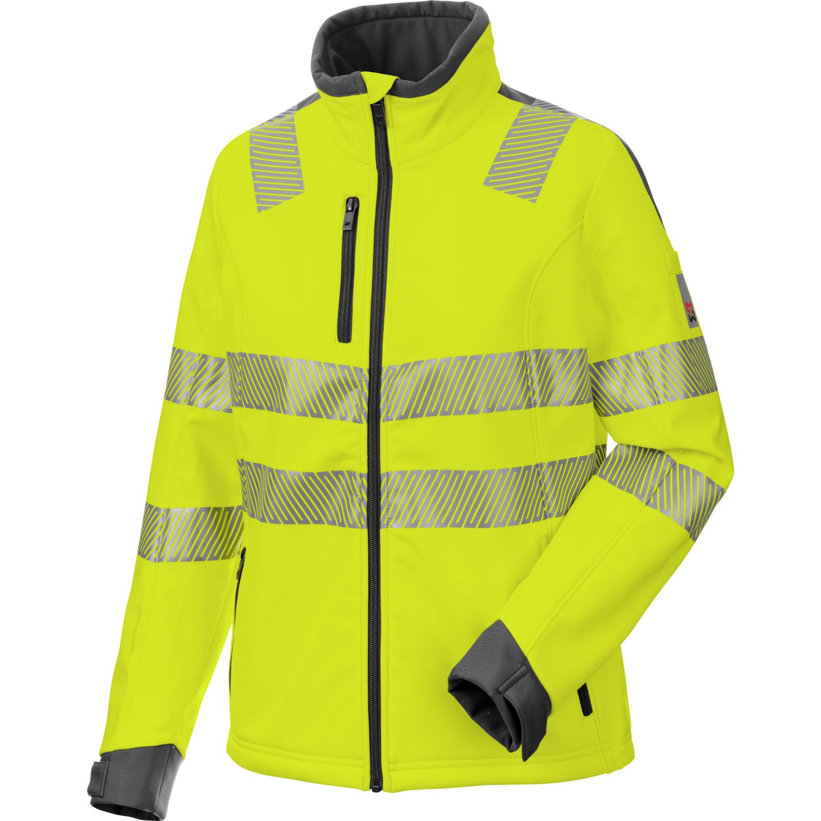 Arbeitsjacke Neon, Warnschutz Softshelljacke für Damen