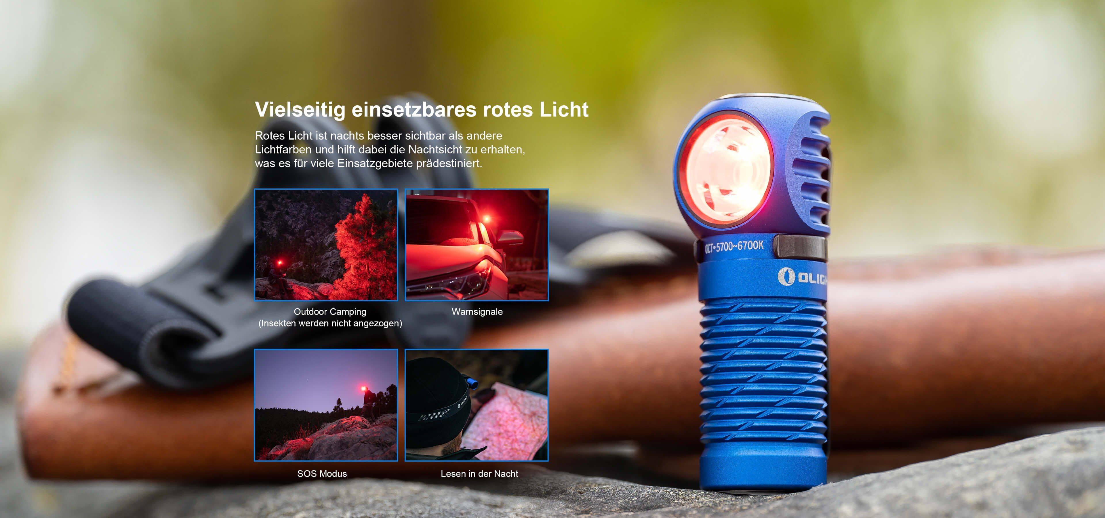OLIGHT LED Taschenlampe Olight Perun 2 und Mini Nachtläufe, Campen Blau IPX8 Multifunktionslampe, für Wandern