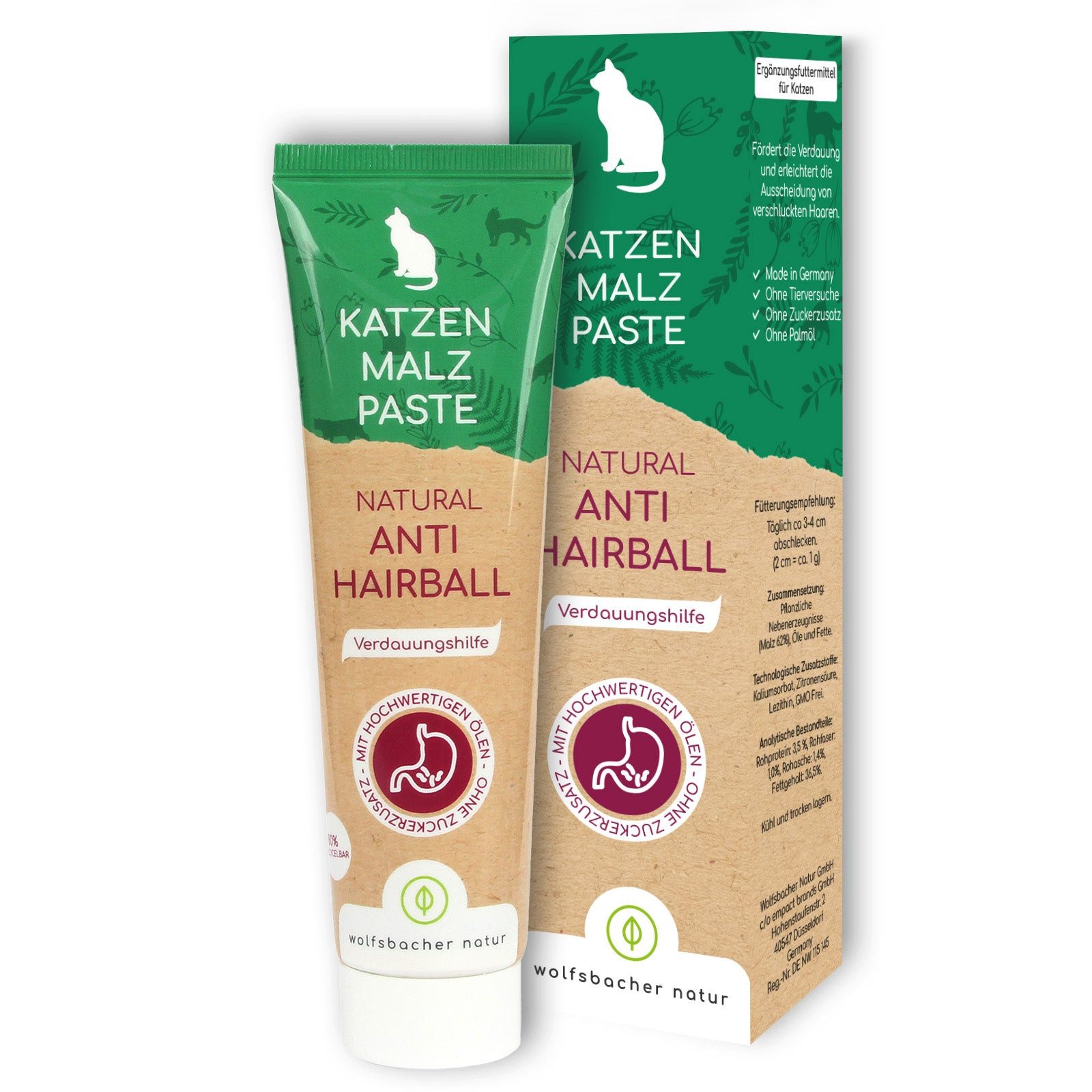 Wolfsbacher Natur Anti-Hairball Paste für Katzen, für: Katze