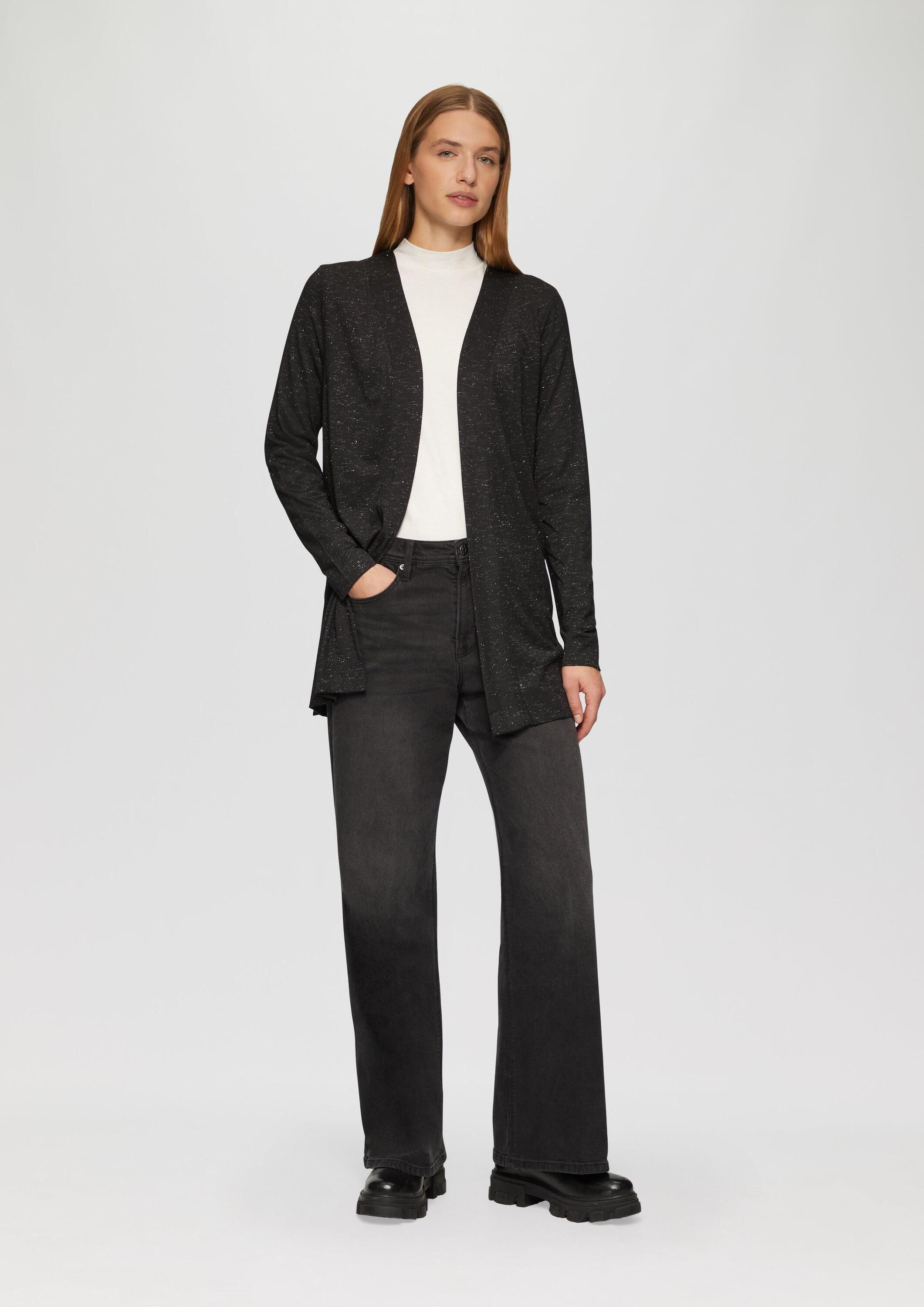 s.Oliver Cardigan Indoor-Jacke Langer Cardigan mit Glitzergarn