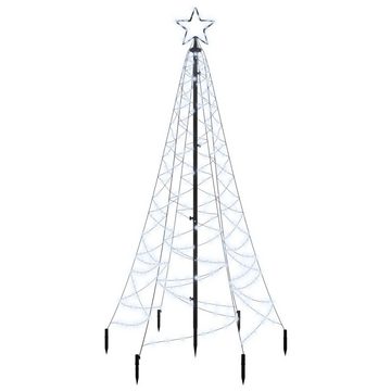 vidaXL LED Baum LED-Weihnachtsbaum mit Erdnägeln Kaltweiß 200 LEDs 180 cm