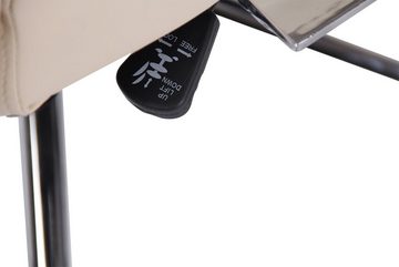 TPFLiving Bürostuhl Fynia, mit bequemer Rückenlehne - höhenverstellbar und 360° drehbar - Schreibtischstuhl, Drehstuhl, Konferenzstuhl, Gestell: Metall chrom - Sitzfläche: Kunstleder creme