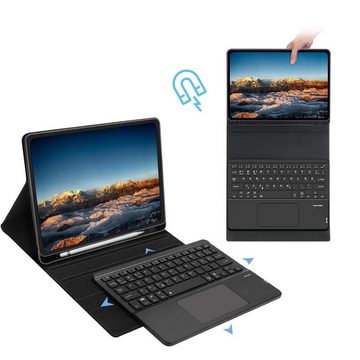 ZMC iPad Pro 12,9 Zoll 2018 / 2020 / 2021 / 2022 Schutz Hülle Tablet-Tastatur (Tasche Beleuchtete Wireless Abnehmbare Bluetooth Tastatur magnetisch)