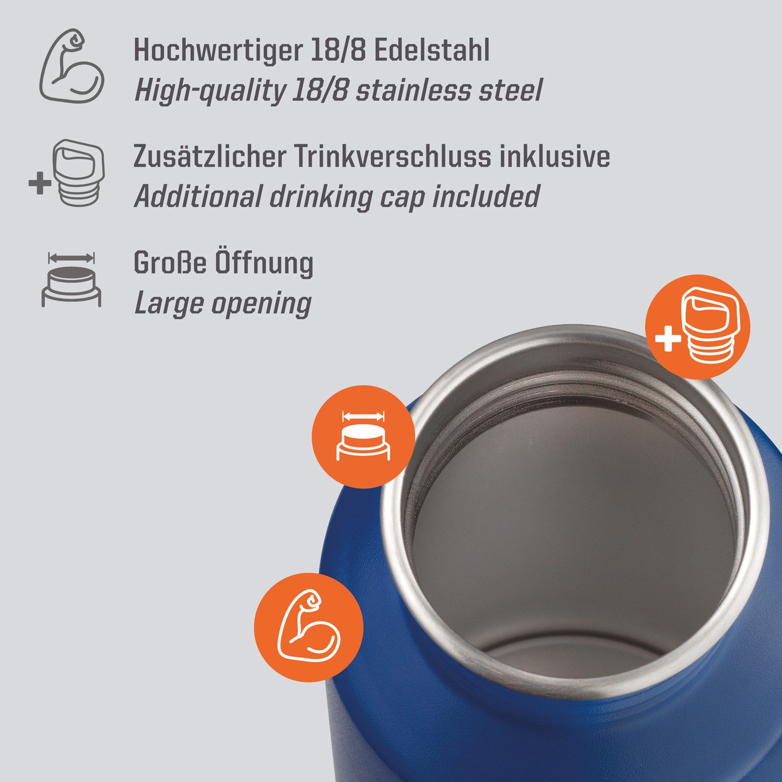 Esbit Trinkflasche Sport Trinkflasche Pictor Sportflasche, Fahrrad Wasser Flasche Edelstahl