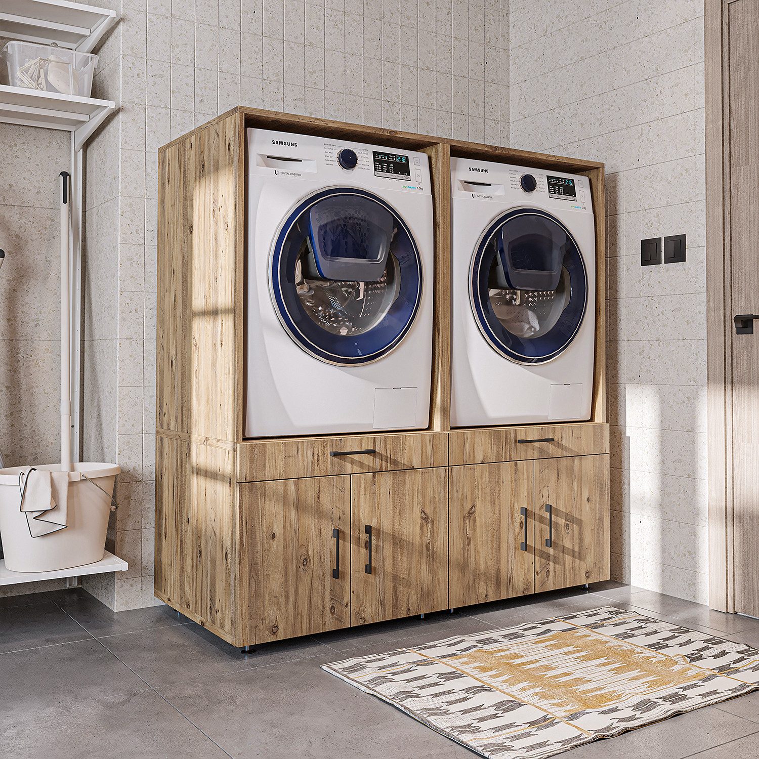 Roomart Waschmaschinenumbauschrank (Waschmaschinenschrank mit Schublade Übe günstig online kaufen