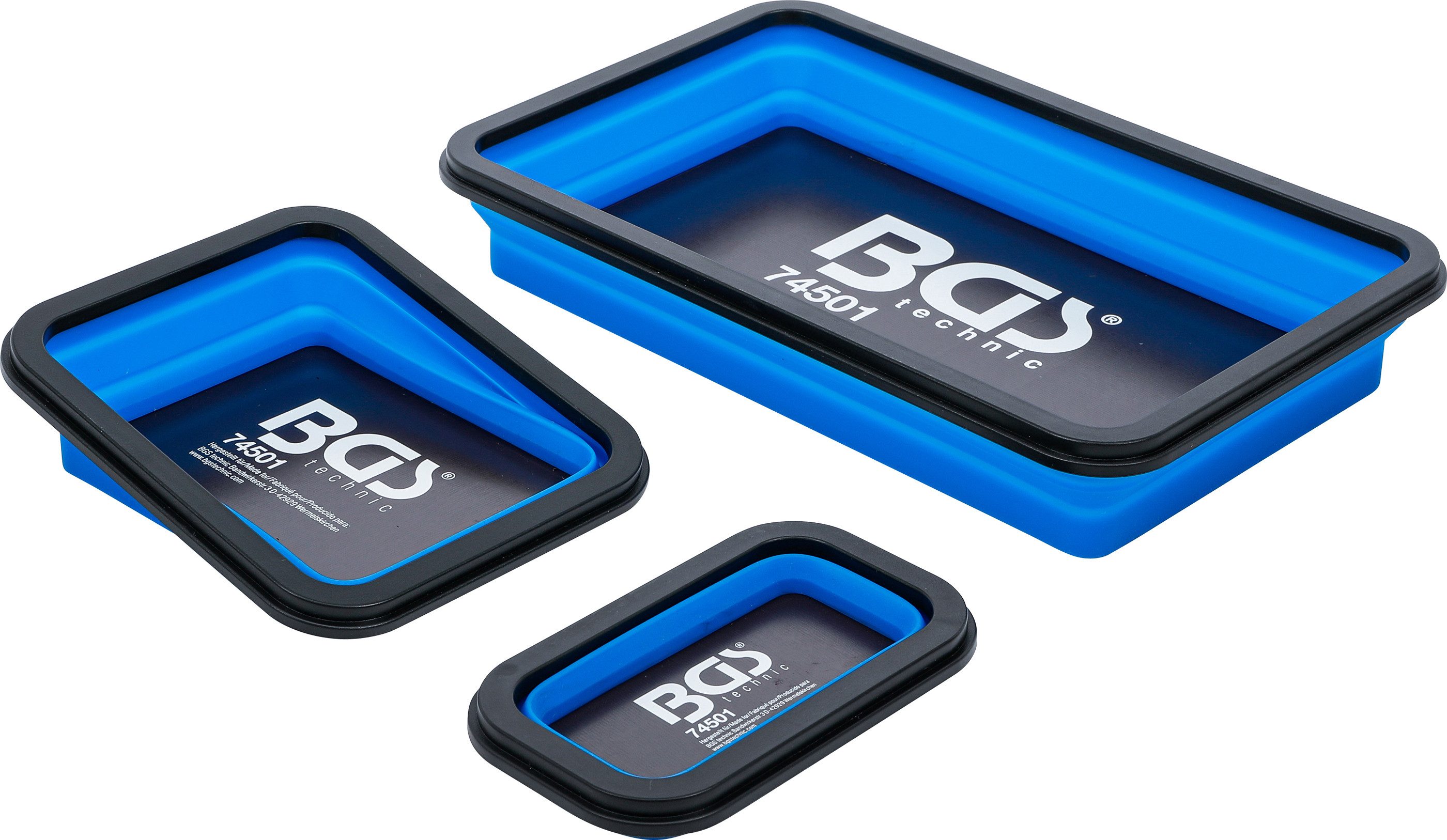 BGS technic Хранилищаsbox Magnet-Haftschalen-Satz, faltbar, Silikon, 3-tlg. (1 St)