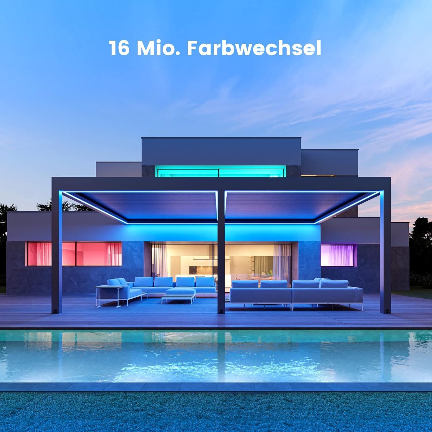 Athlix LED Lichtleiste LED Strip Streifen Selbstklebend mit Fernbedienung APP Lichterkette, 16 Millionen Farben, 4 Modis, App-Steuerung – Bild 5 von 5