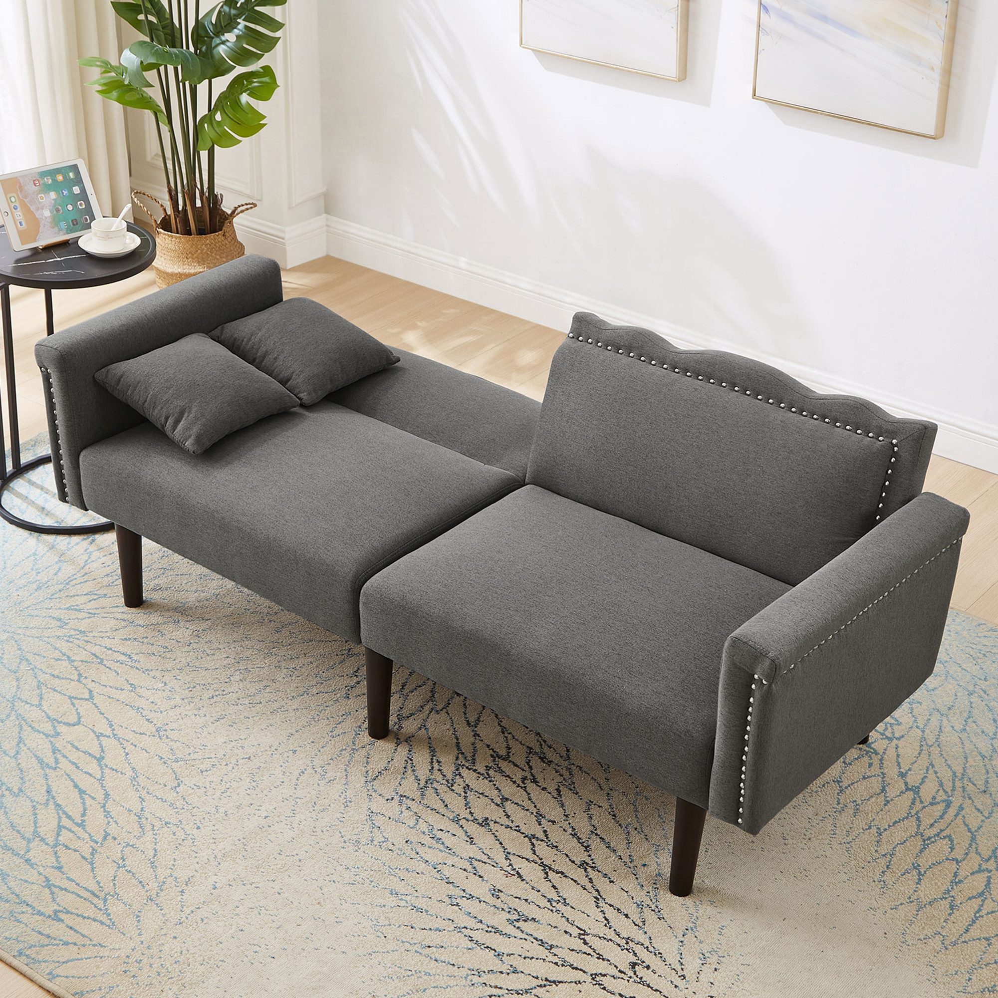 Merax Schlafsofa, 2-in-1 Multifunktions-Sofabett Bettsofa Gästebett aus Lei günstig online kaufen