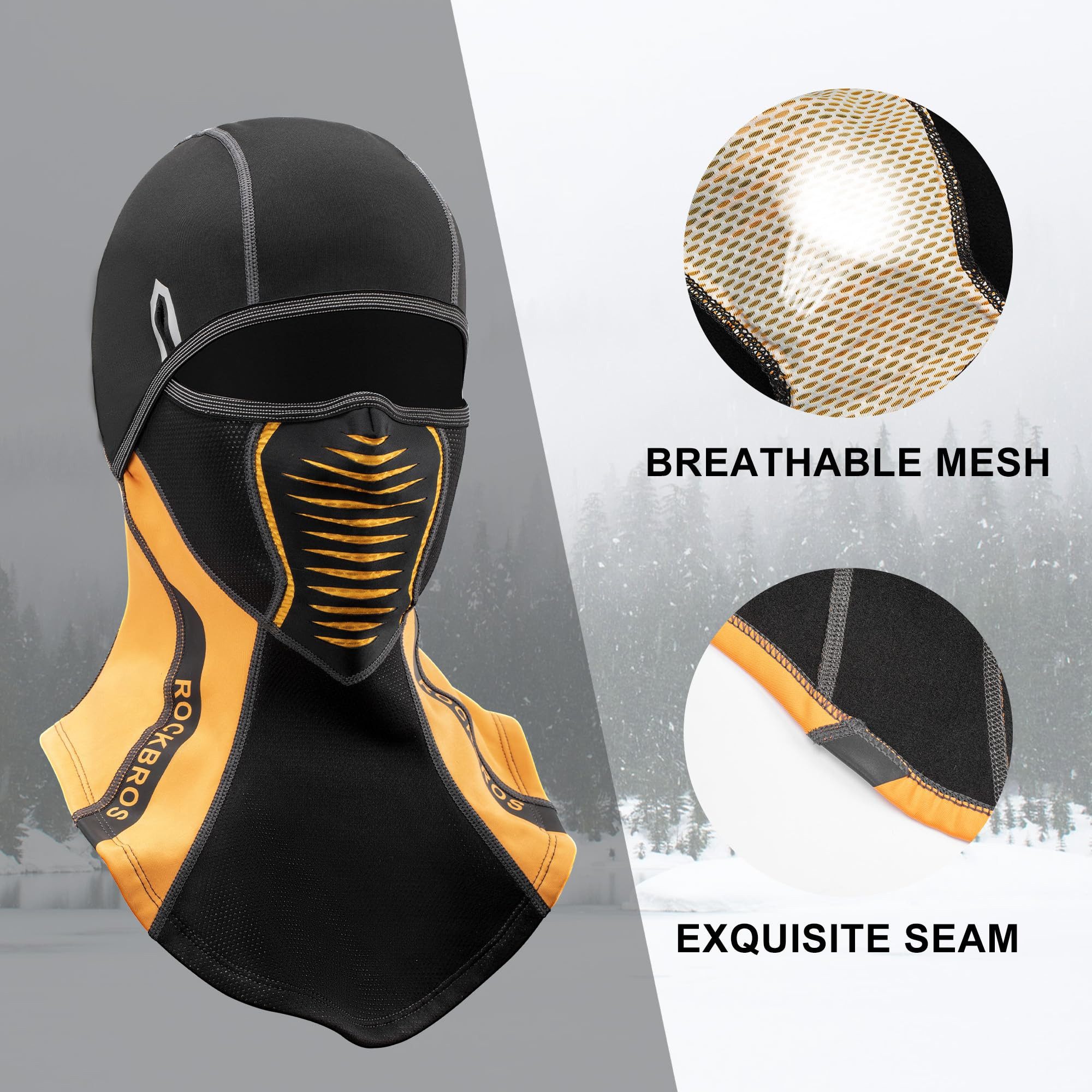 ROCKBROS Sturmhaube Winter Sturmmaske Fahrrad Balaclava Thermal für Radsport, Motorrad
