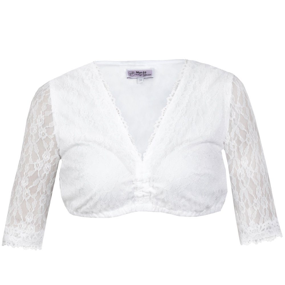 Dirndlbluse Spitzen Bluse 'Jalisa-Vida' Halbarm, Weiß
