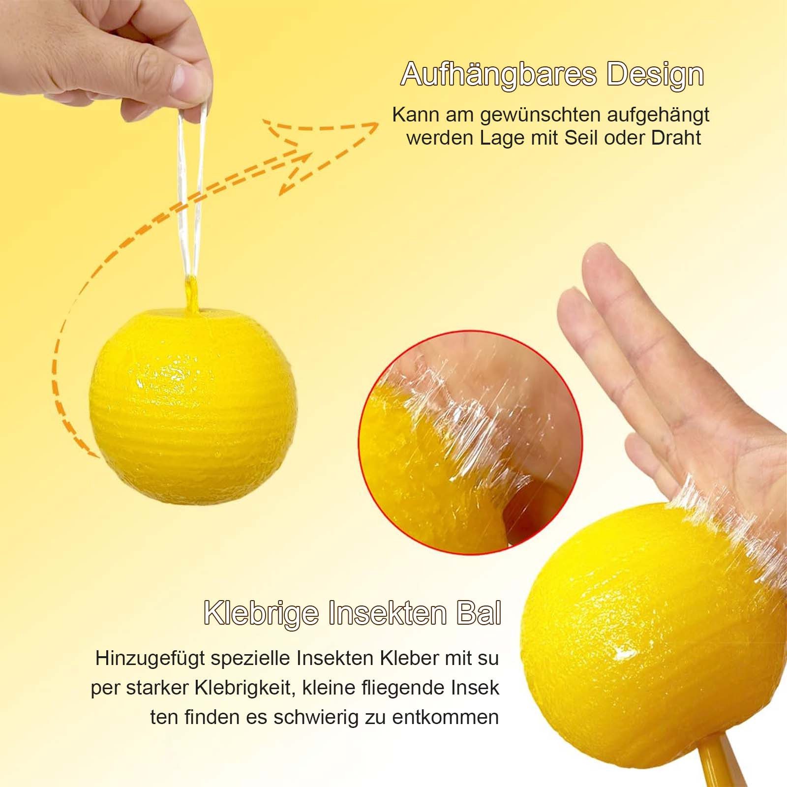 MODFU Insektenfalle Fruchtfliegenfallen klebend Insektenfänger Kugelfallen, 6 Stück klebrige Fallen für Fang von Fruchtfliegen kleinen Insekten