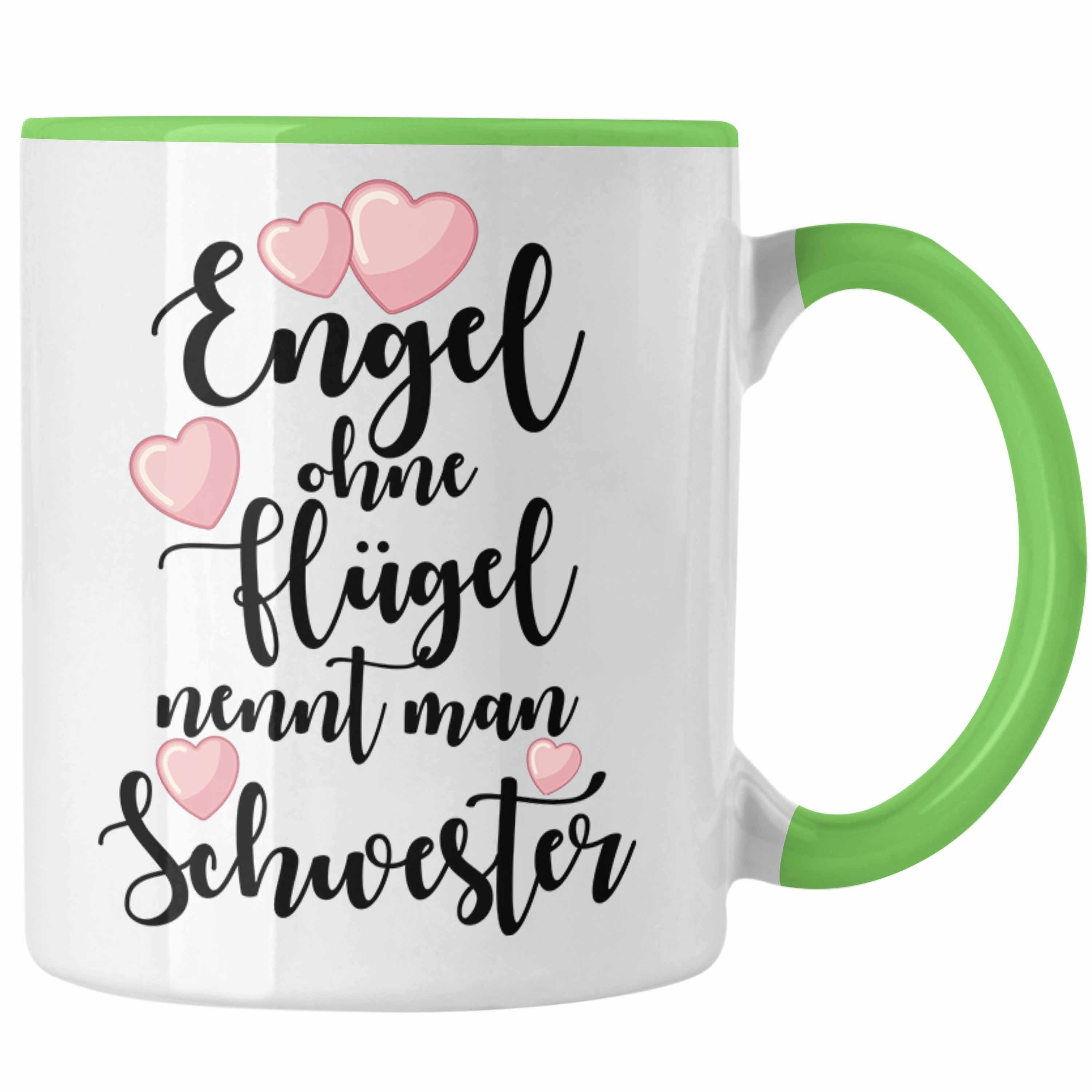 Trendation Tasse Trendation - Beste Schwester Geschenk Tasse Kaffeetasse Geburtstag Weihnachten Geschenkideen Schwestern Bruder Lustig Mug Grün