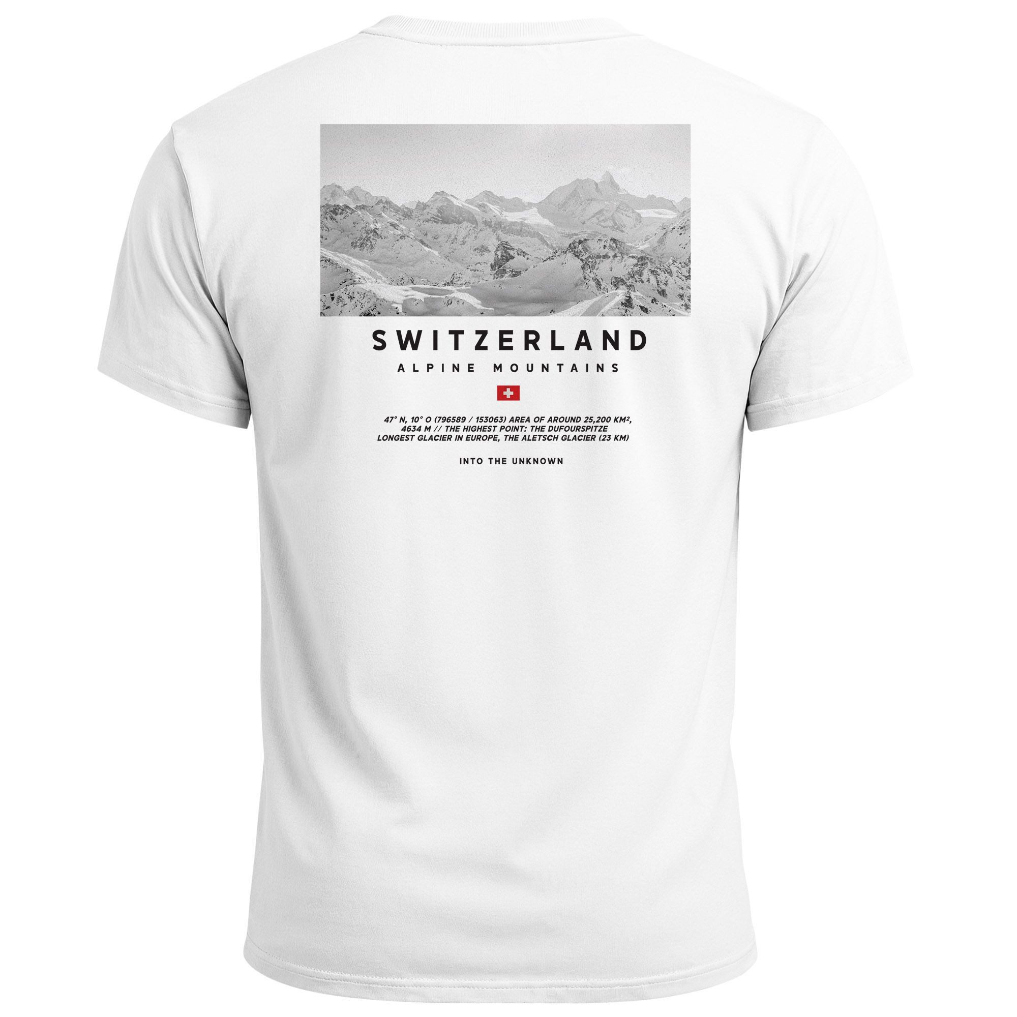 Neverless Print-Shirt Herren T-Shirt Wandern Berge Alpen Schweiz Fotoprint günstig online kaufen
