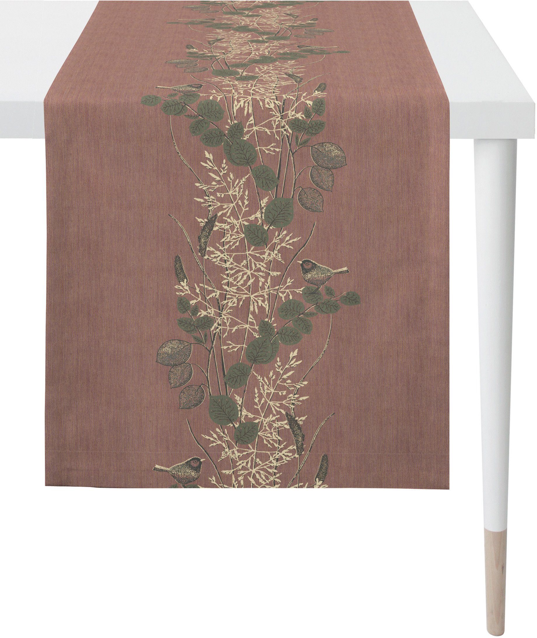 Spitzenklasse APELT Tischläufer 5250 HERBSTZEIT, (1-tlg) Herbst lila Herbstdeko, Jacquard