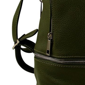 Toscanto Cityrucksack Toscanto Damen Cityrucksack Leder Tasche (Cityrucksack), Damen Cityrucksack Leder, grün, Größe ca. 32cm