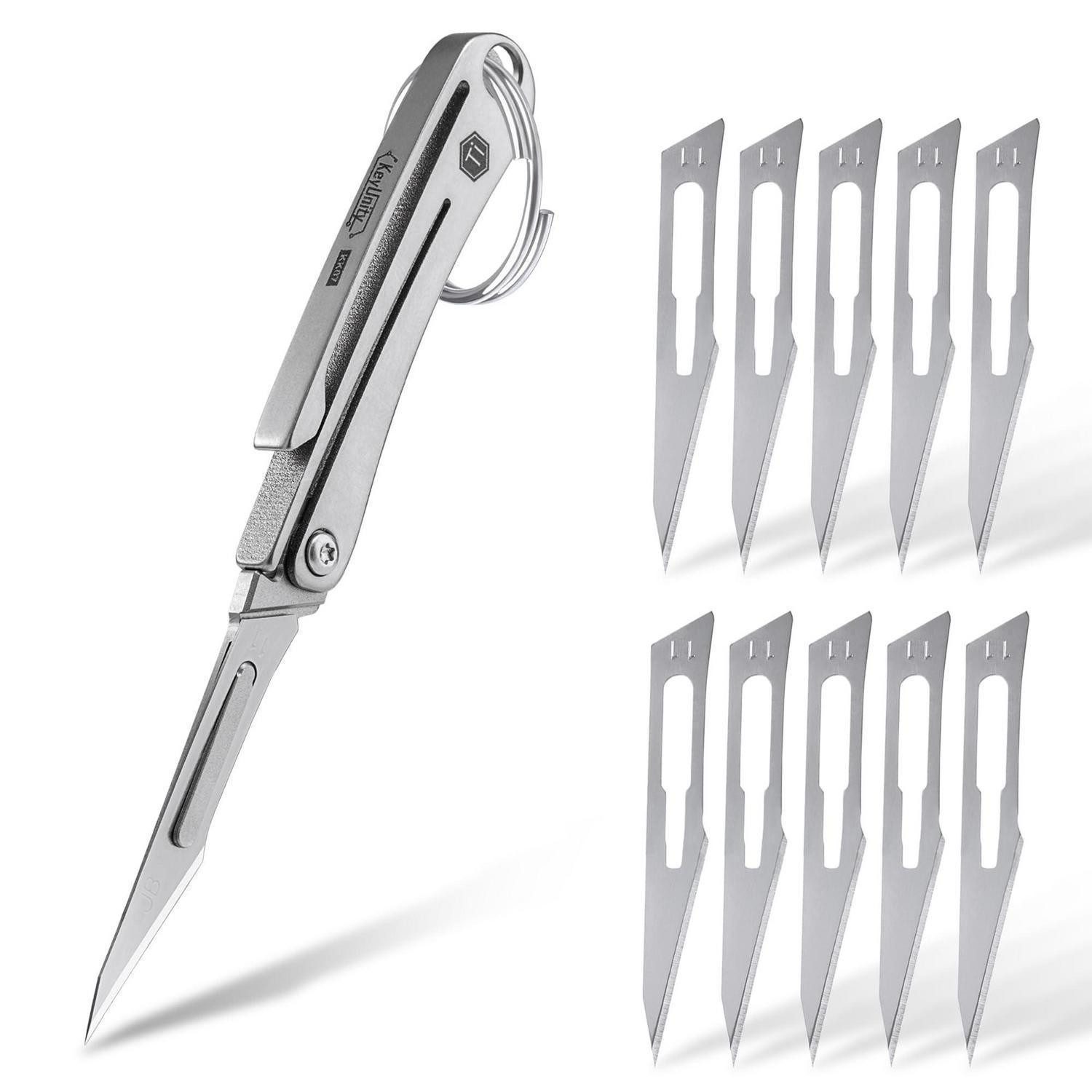 LuxusKollektion Allesschneider Titan Taschenmesser Klein Skalpell #11 Klinge Grau