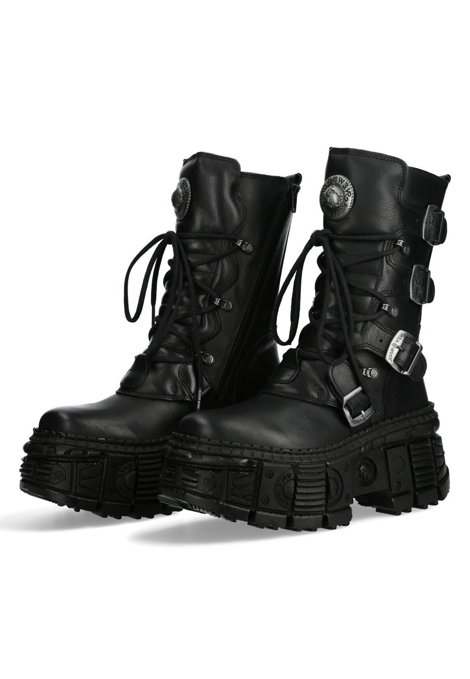 NEW ROCK WALL373-S5 Bikerboots Markantes Design, ideal für Rock, Biker & Punk