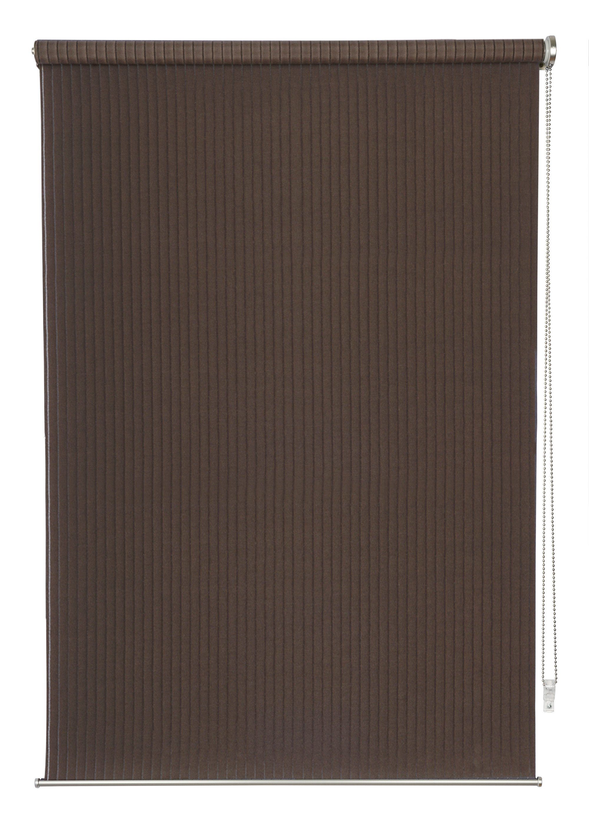 Seitenzugrollo Designrollo Stripe Tageslicht, ondeco, mit Bohren, freihängend, verschraubt, im Fixmaß Braun