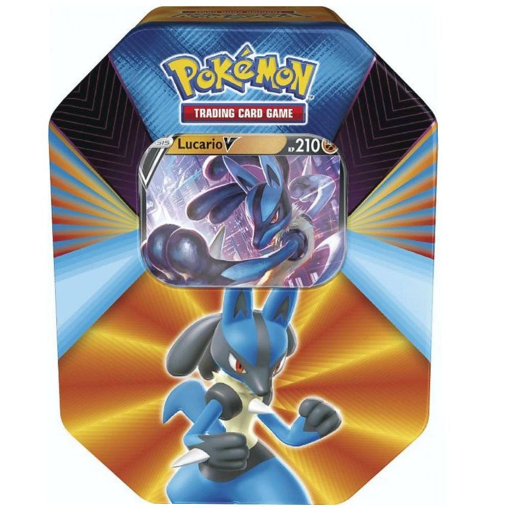 POKÉMON Sammelkarte Kräfte Tin Box 89 Lucario-V Pokemon Sammel-Karten deutsch