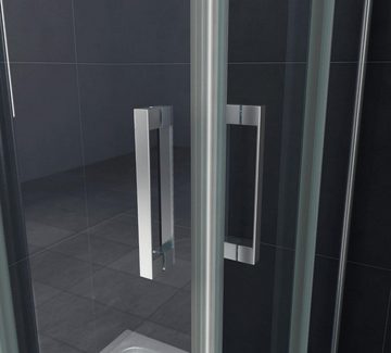 Home Systeme Eckdusche UNNA Duschkabine Dusche Duschwand Duschabtrennung Duschtür Glas ESG, BxT: 80x80 cm