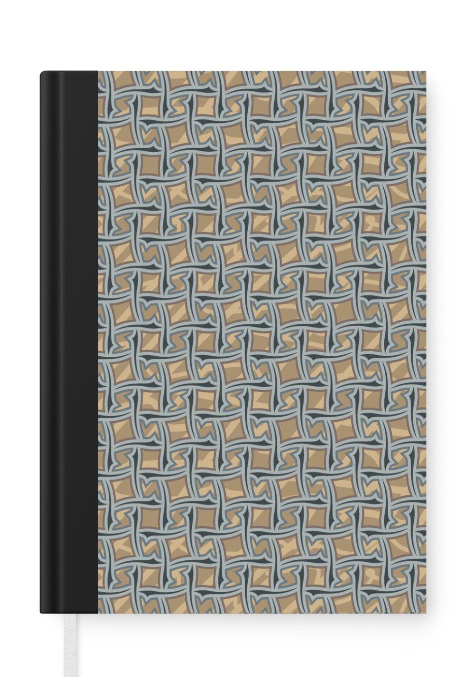 Verkaufsschlager MuchoWow Notizbuch Braun - Muster Journal, Notizheft, Merkzettel, - Haushaltsbuch Seiten, 98 Geometrie, A5, Tagebuch