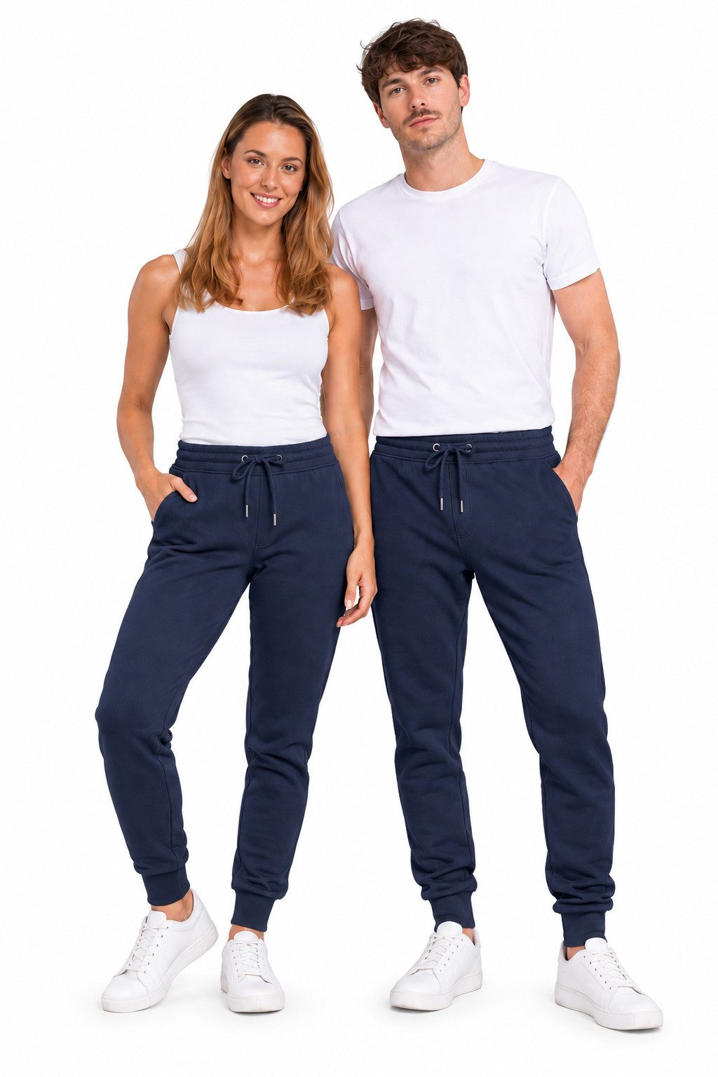 Blondie & Brownie Jogginghose Unisex Premium Jogginghose mit Reißverschlusstaschen (Einzelne Jogginghose) French Terry Komfortbund und Reißverschlußtaschen