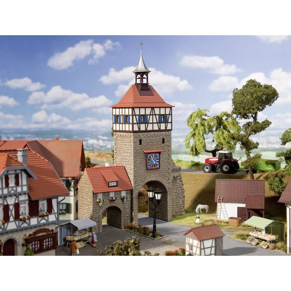 Modelleisenbahn-Gebäude H0 Stadttor mit Torhaus