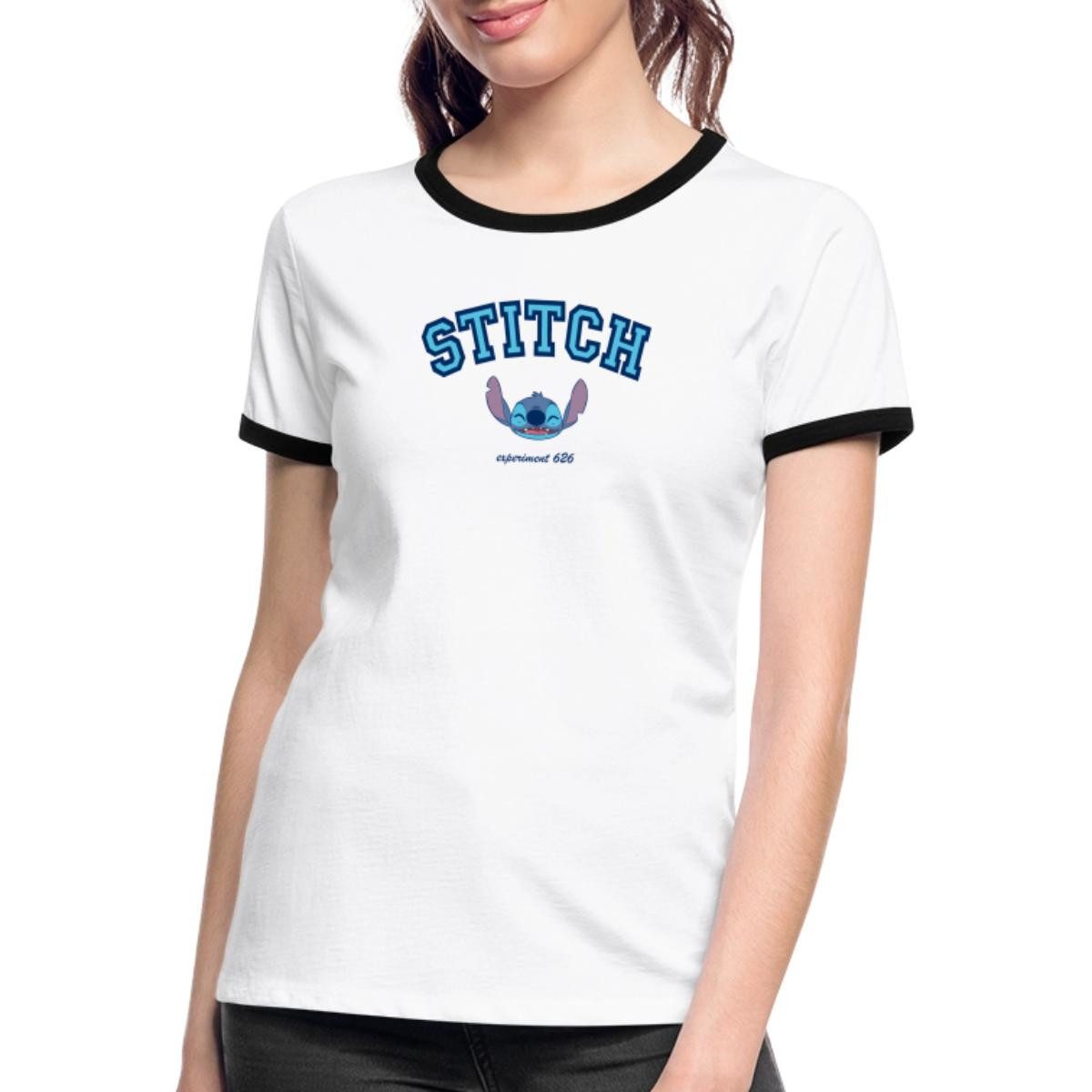T-Shirt Lilo & Stitch Experiment 626 Frauen Kontrast T-Shirt