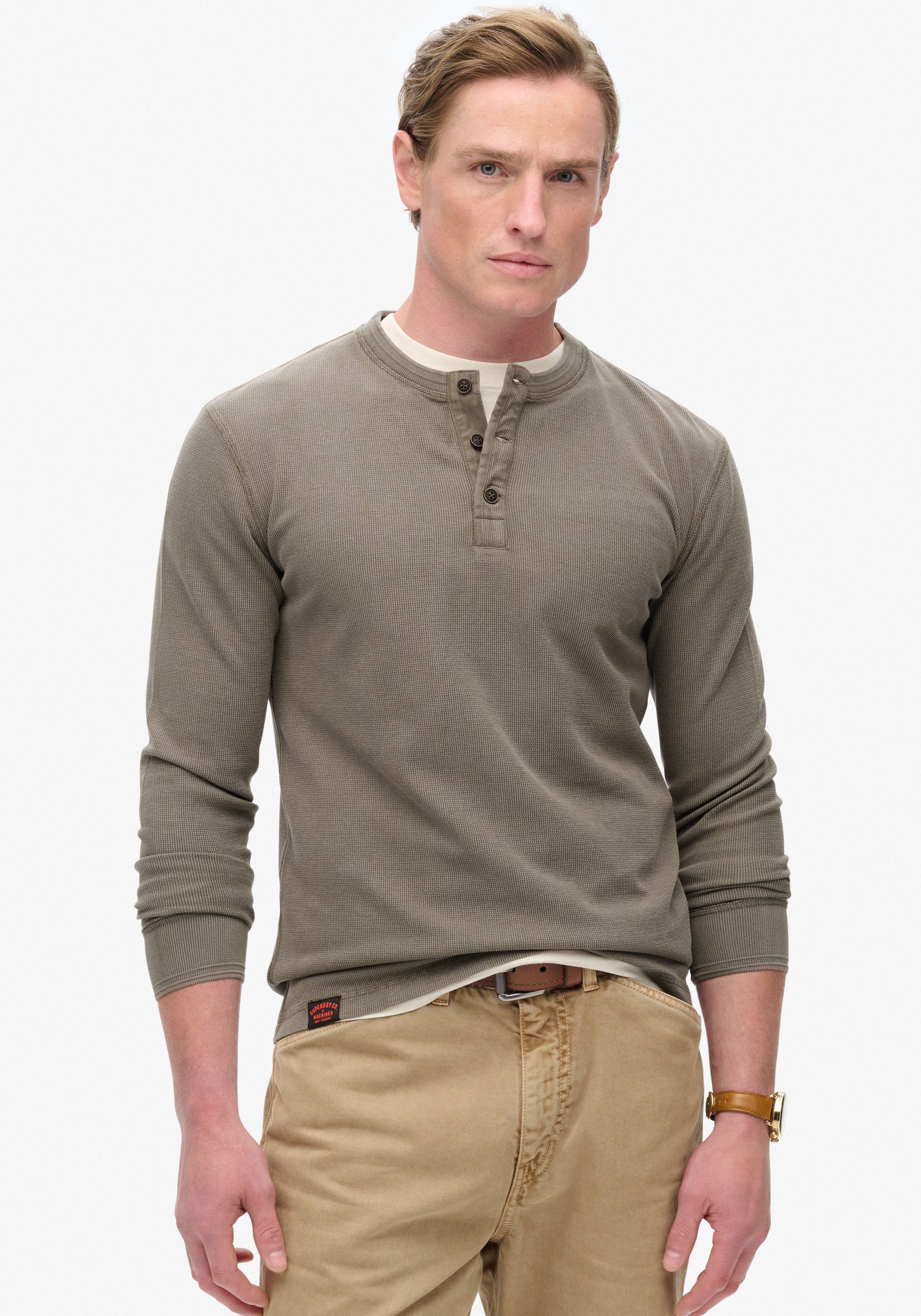 Superdry Langarmshirt Vintage Textured Grandad Top günstig online kaufen