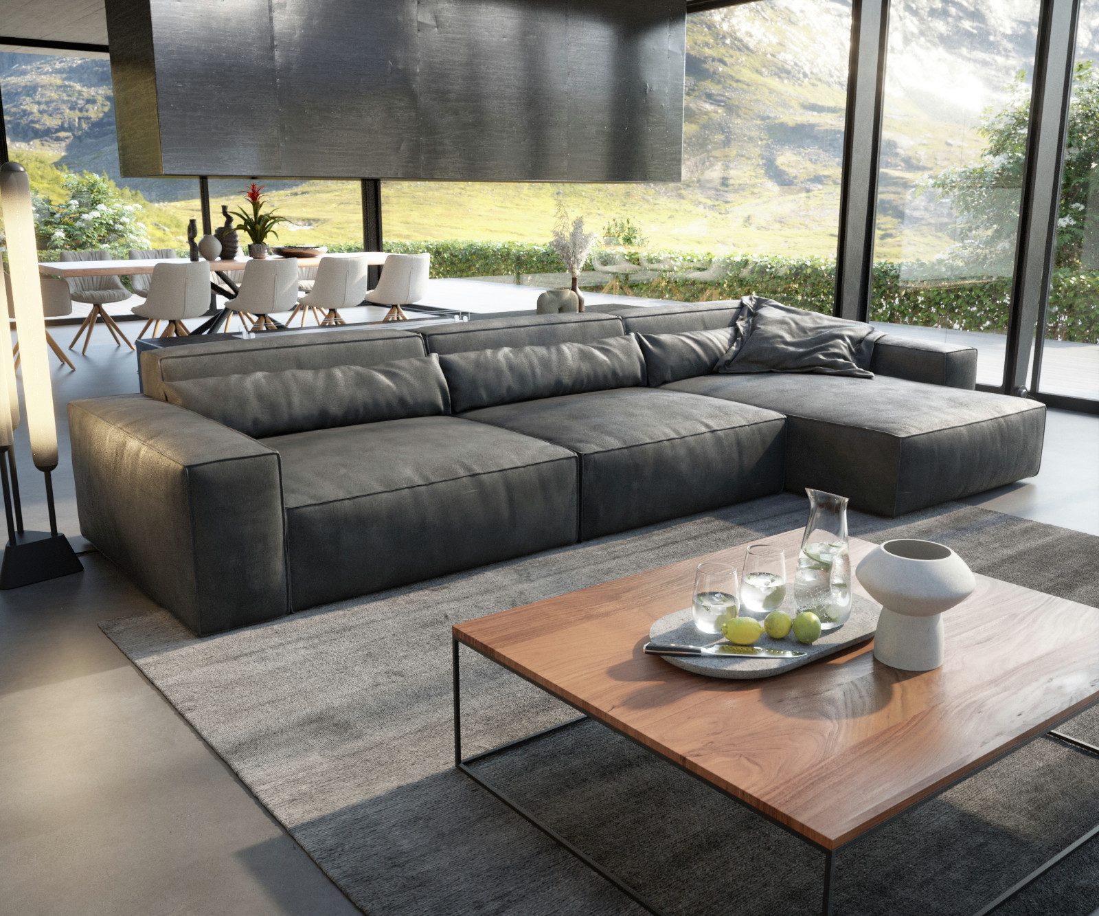 DELIFE Ecksofa Sirpio, XL Lederimitat Vintage günstig online kaufen