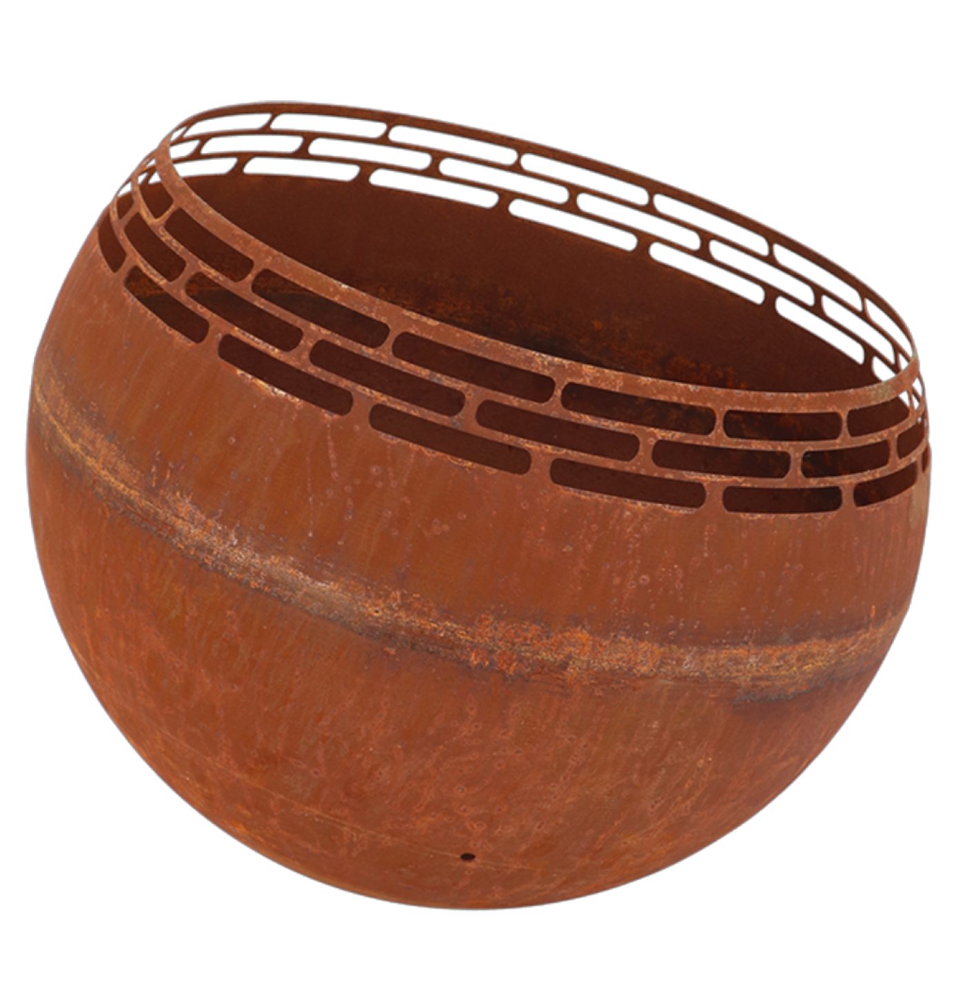 esschert design Feuerschale Feuer Ball rostig 58cm Korb Stelle Schale Terrassen Ofen Metall Laser, (Feuerball)