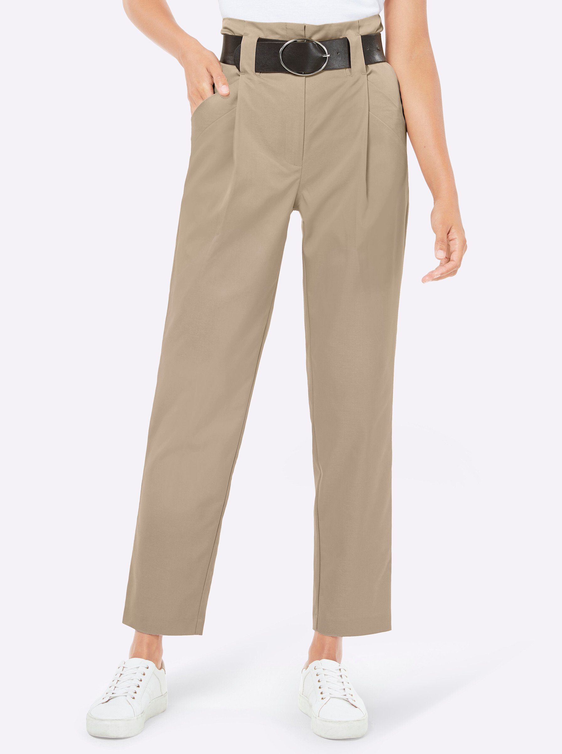 creation L Jerseyhose Innenbeinlänge ca. 66 cm beige | Jerseyhosen