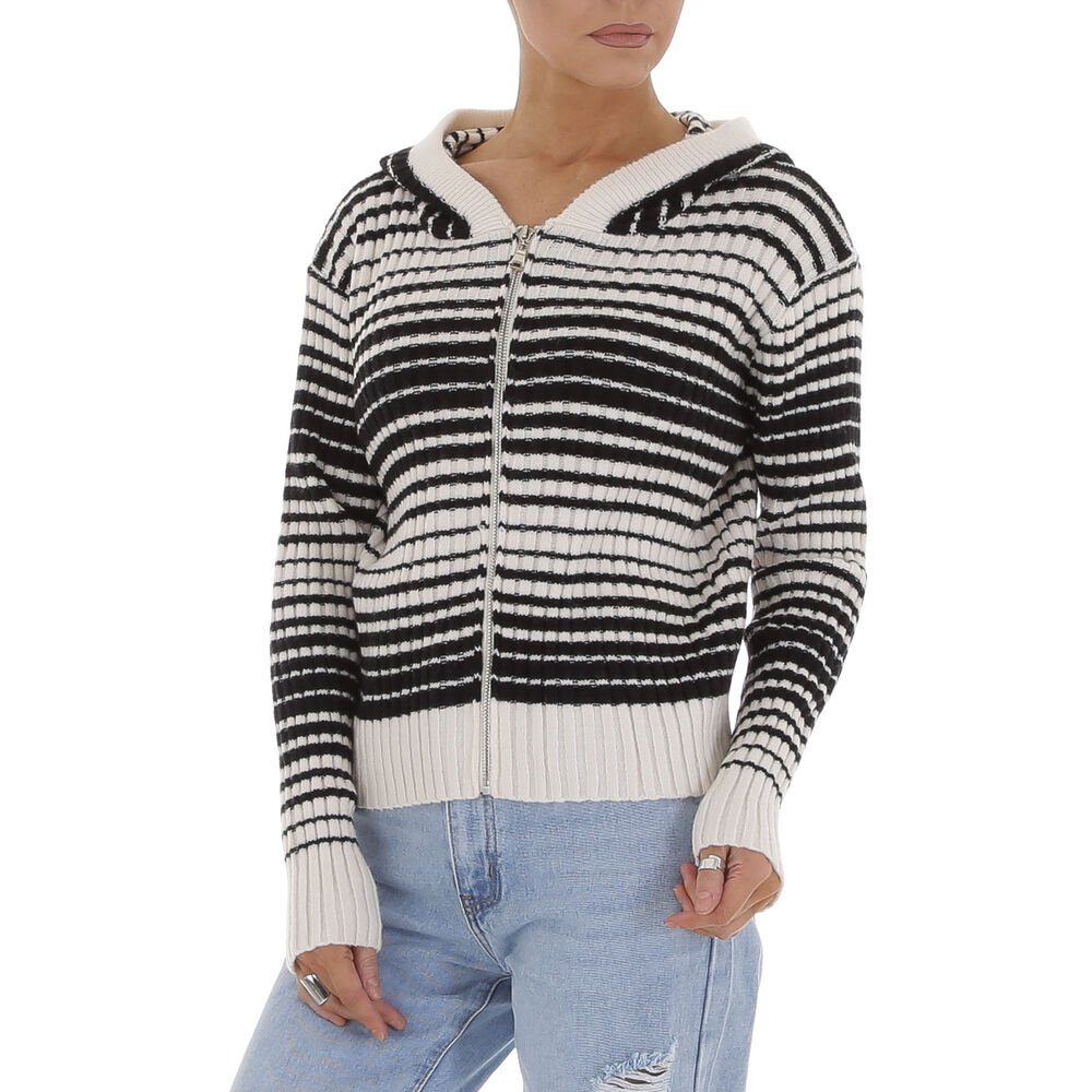 Ital-Design Вязаные свитера Damen Freizeit (81575119) Kapuze Gestreift Stretch Вязаные свитера in Weiß