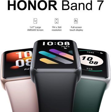 Honor Band 7 Mit AMOLED, 96 Trainingsmodi, 5 ATM Fitness Tracker, Smartwatch (1.47 Zoll, A), alles für einen stilvollen und aktiven Lebensstil
