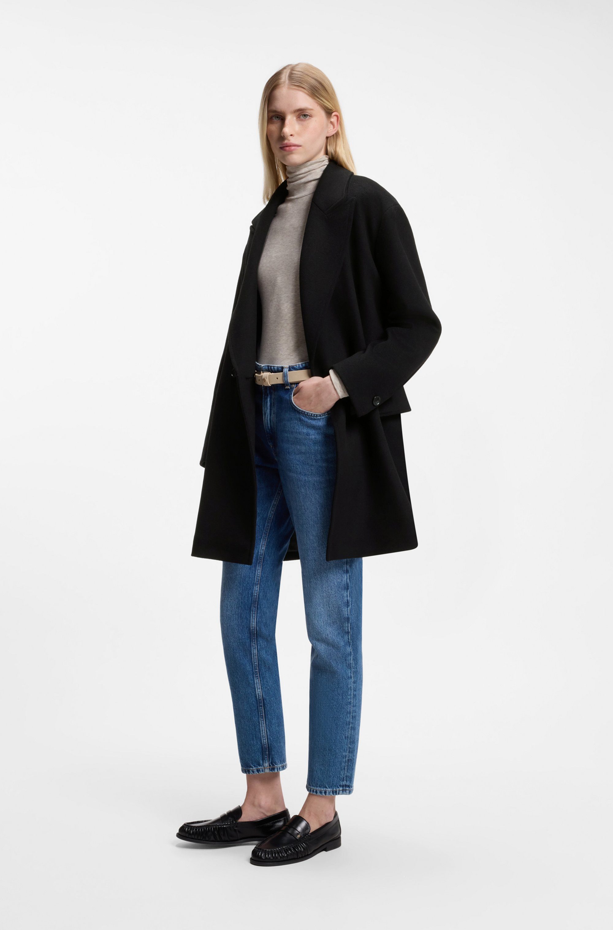 BOSS ORANGE Kurzmantel Calesarina Premium Damenmode Blazermantel aus Woll-Mix