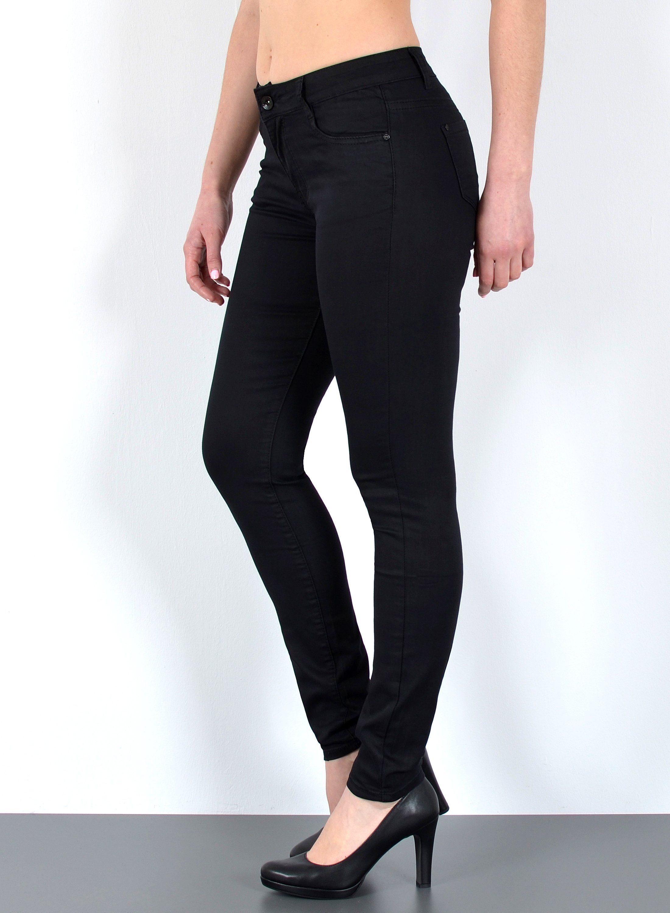 ESRA Stoffhose Damen High Waist Skinny Hose Stoffhose Stretch H520 Damen St günstig online kaufen