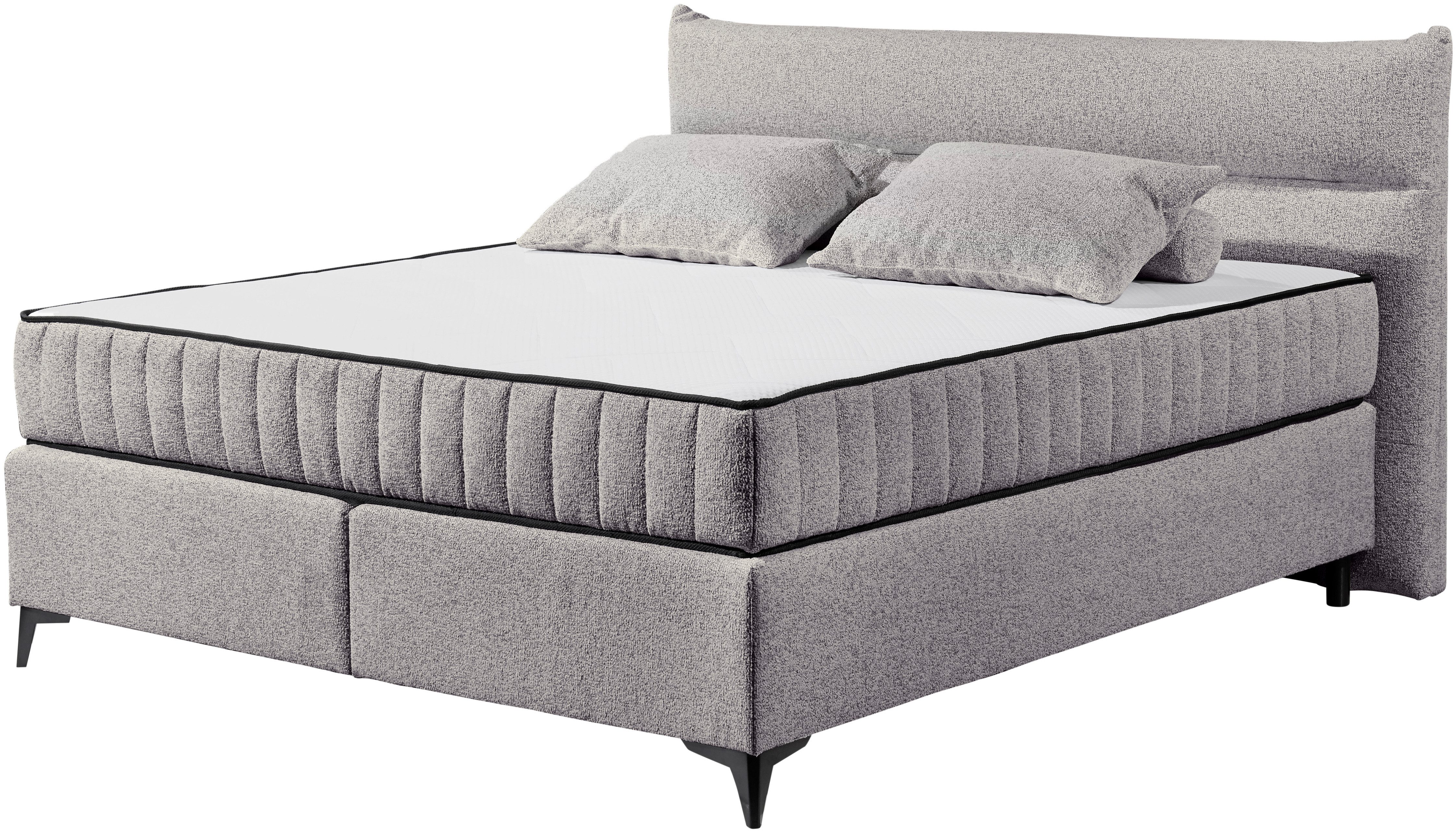 ED EXCITING DESIGN Boxspringbett Vlieland, Premium 9-Zonen-Tonnentaschenfederkern Duo-Matratze mit Kokosmatte
