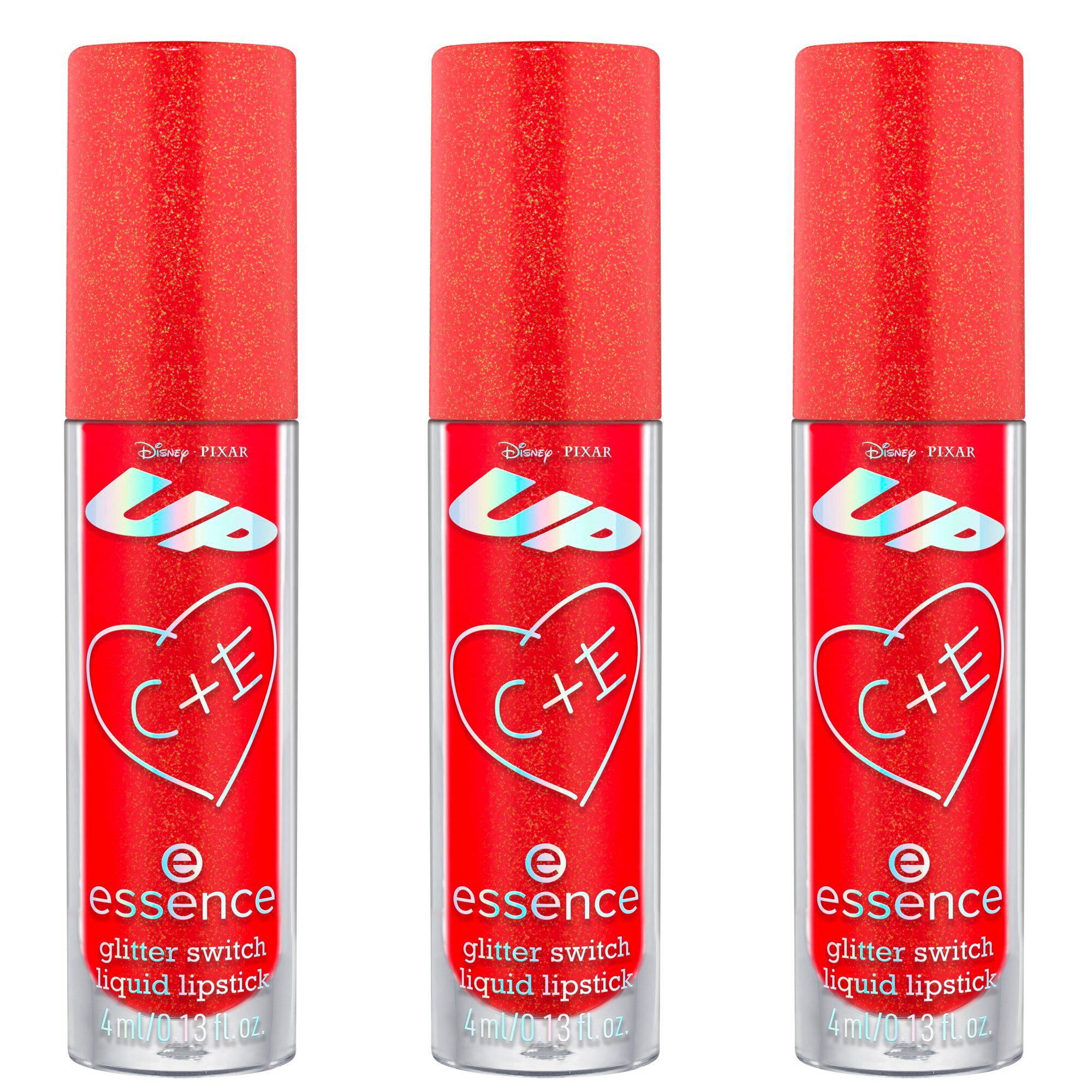 Essence Lippenstift Disney Pixar Up glitter switch liquid lipstick, 3-tlg., mit intensiver Farbabgabe