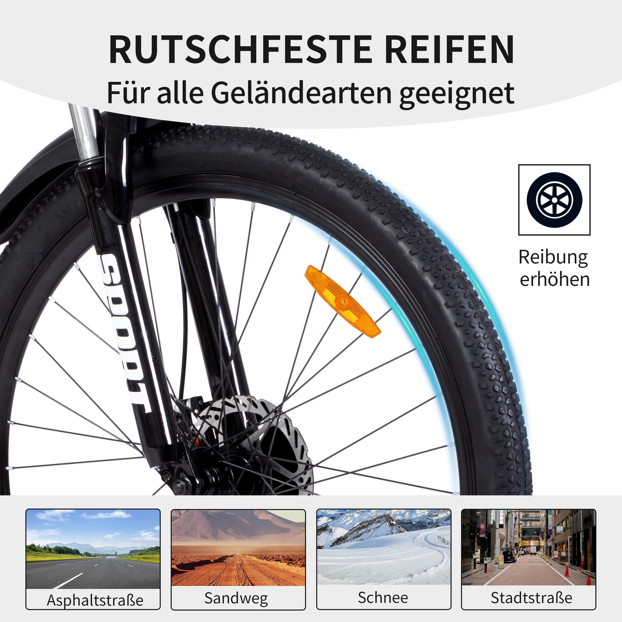 Lauxjack Mountainbike 26 Zoll, Fahrrad, MTB, Herren, Shimano 21-Gang, Scheibenbremsen, 21 Gang Shimano Tourney RD-TY300/200 Schaltwerk, Kettenschaltung, (Set), Citybike, Alltagsrad, Komfort, Alltag, kurze Wege