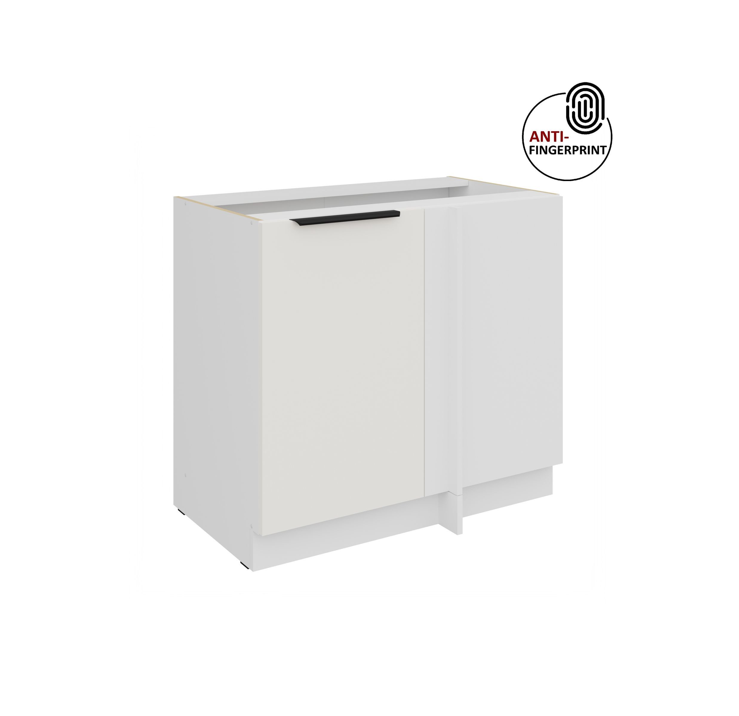 Küchen-Preisbombe Eckunterschrank 105 cm Küche ARIA Weiss ultra matt Anti Fingerprint Кухніzeile
