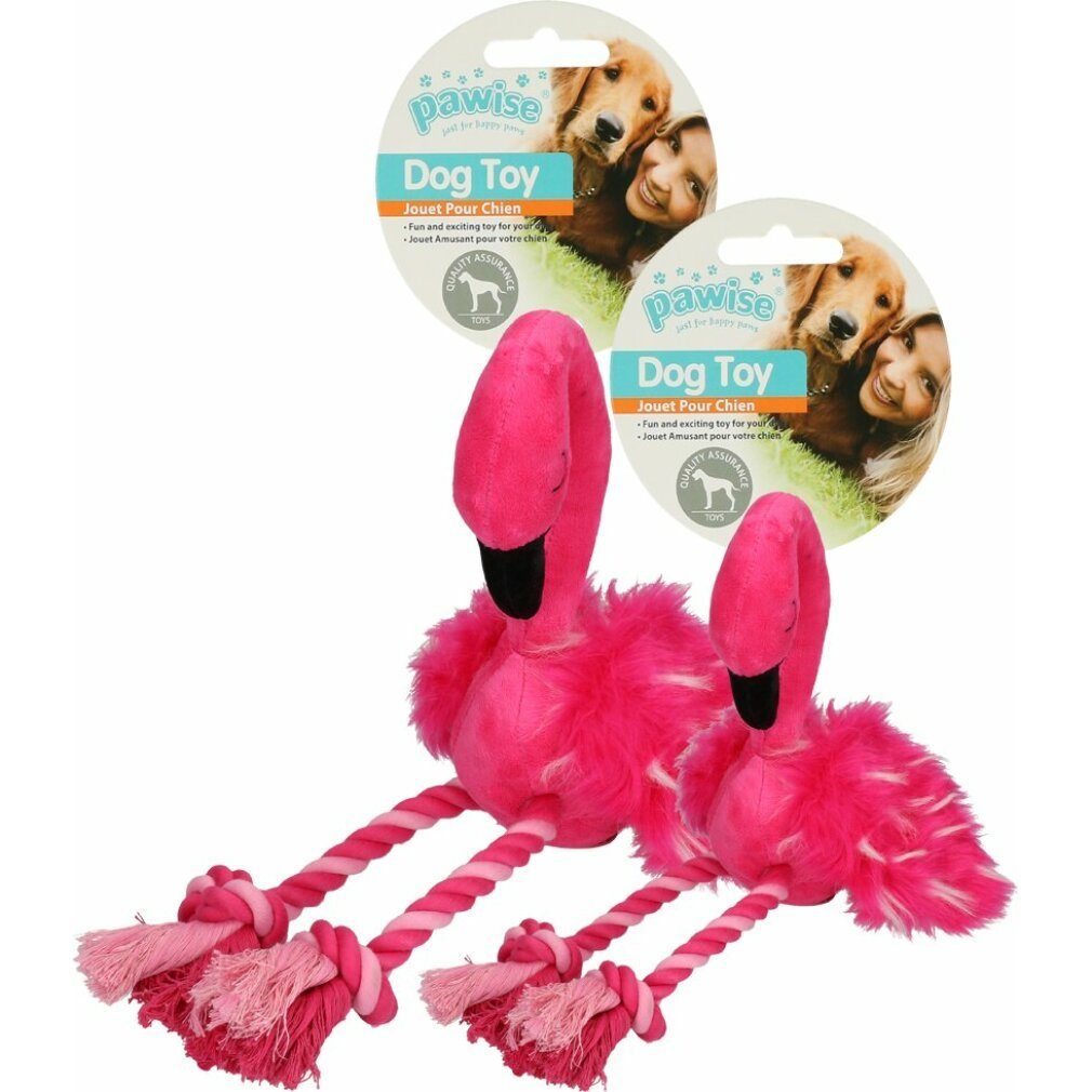 Tierkuscheltier Flamingo mit Beine aus Tau-Seilen L