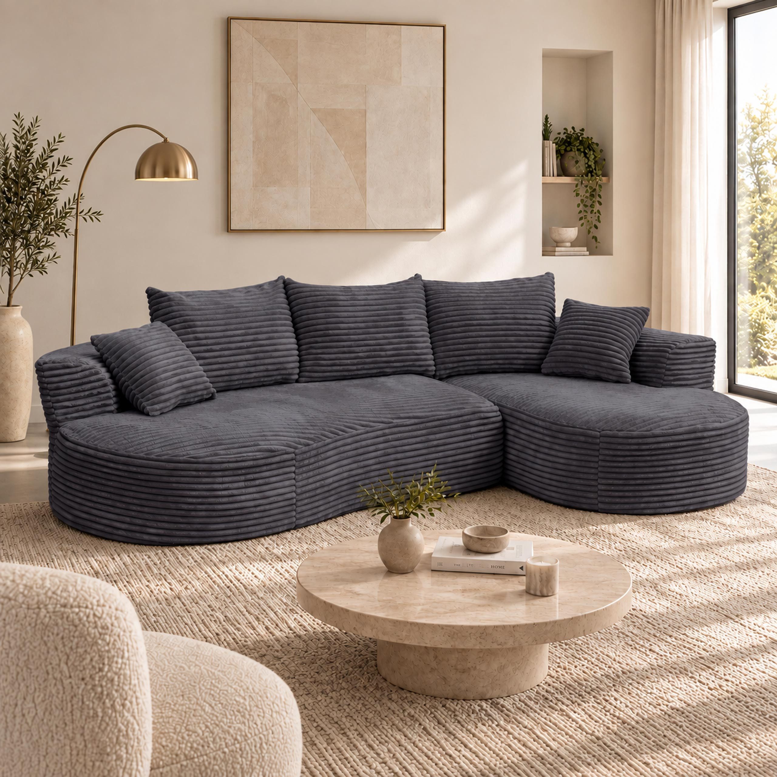 MCW Loungesofa MCW-P19, Rutschfeste Unterseite, Polsterung aus Taschenfedern und Schaumstoff
