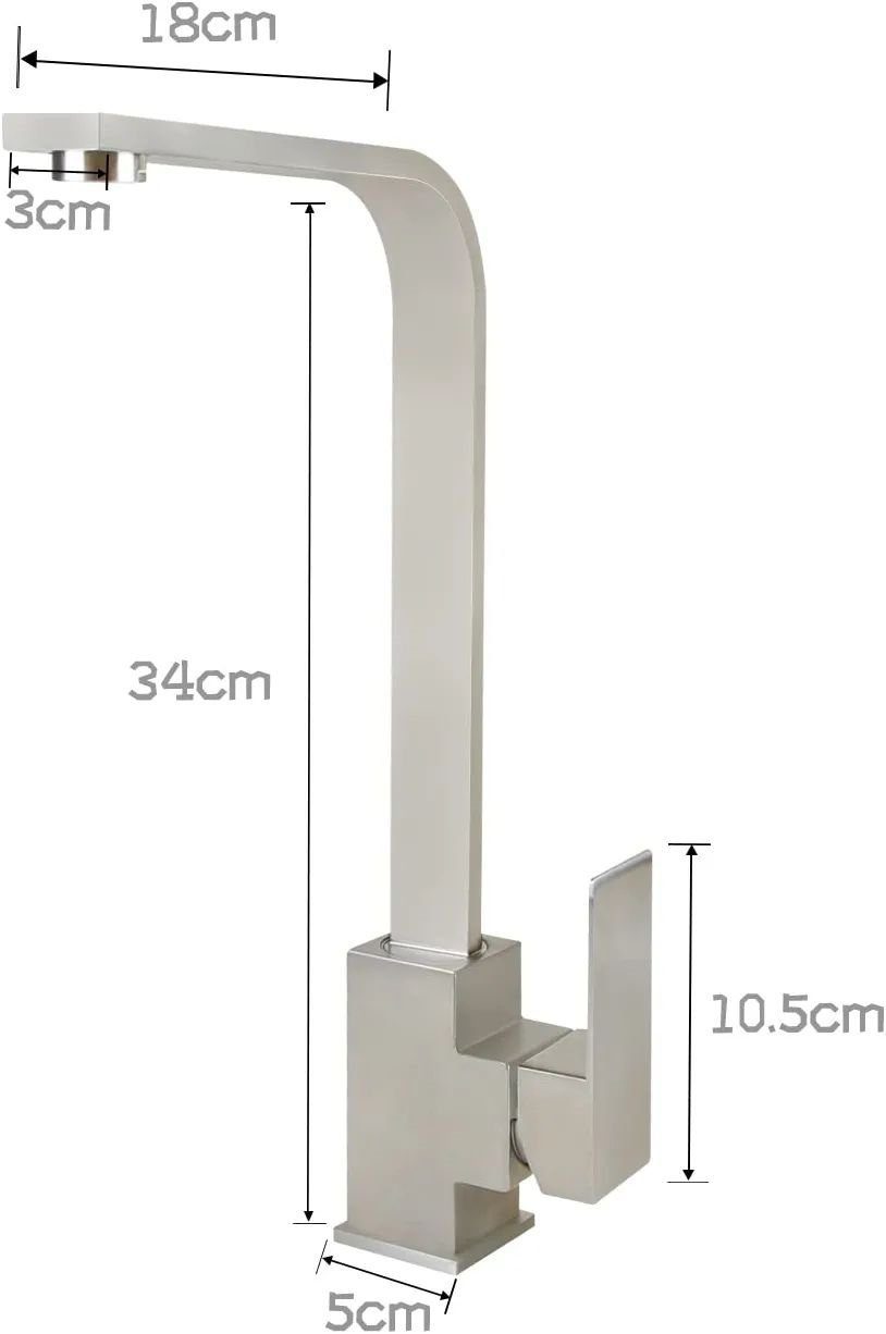 Nettlife Küchenarmatur Hochdruck Armatur küche Edelstahl 360°Schwenkbar Spültischarmatur (mischbatterie)