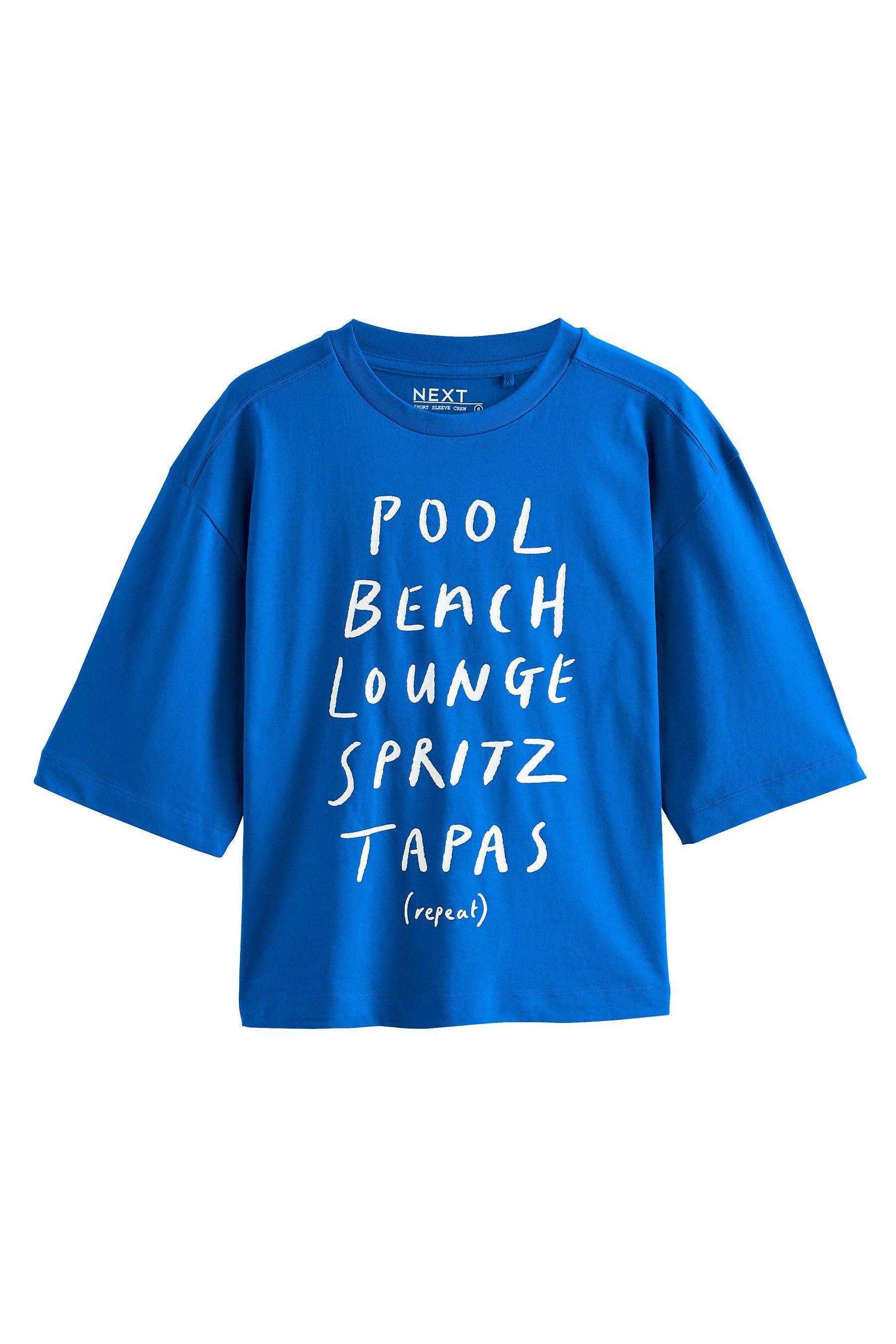 Next T-Shirt Kurzärmliges T-Shirt mit grafischem Slogan (1-tlg)