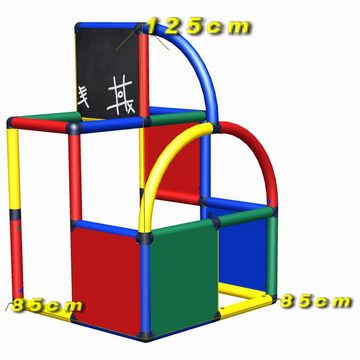 move and stic Konstruktions-Spielset Spiel- und Klettergerüst "Pauline" Motoriktrainer für Kleinkinder, (komplettes Spielset, zerlegt incl. Aufbauanleitung, Drinnen und Draußen), erweiterbar, umbaubar, Spielcenter mit Telefon und Tafel